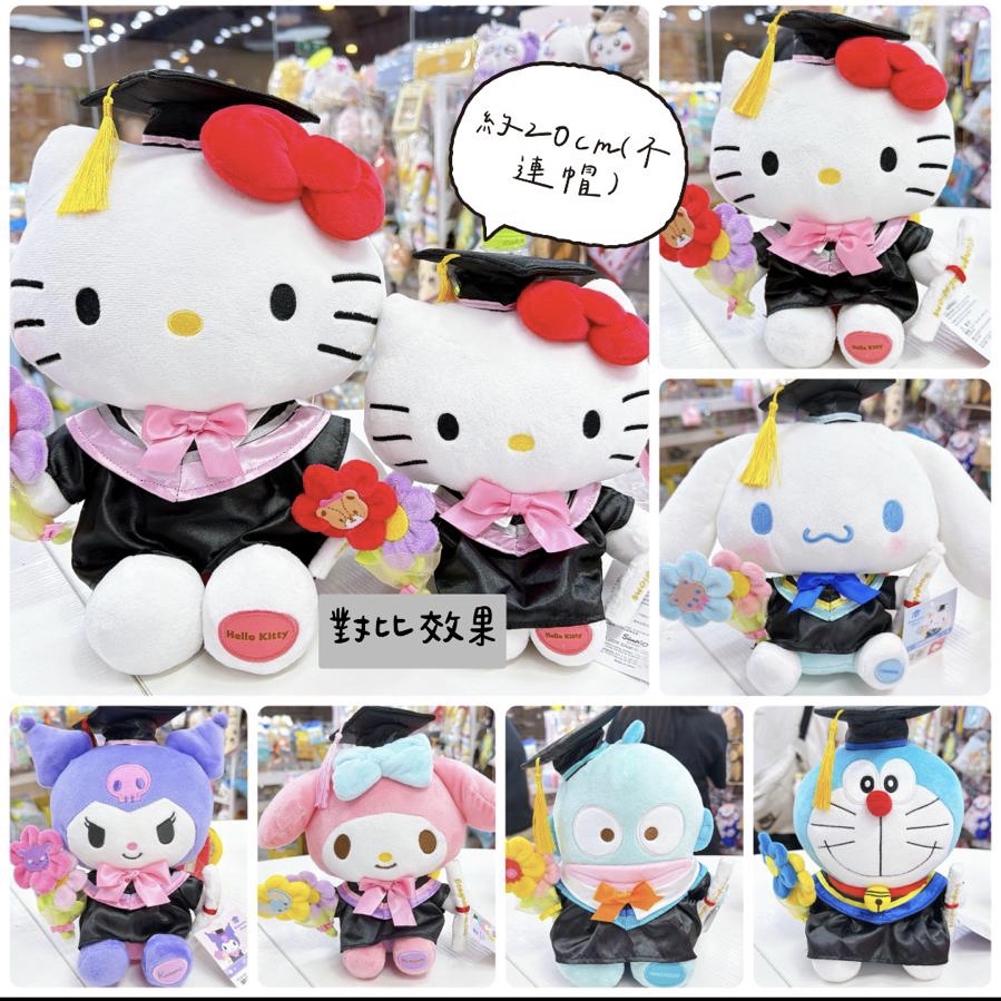 原裝行貨Sanrio 20 cm畢業公仔