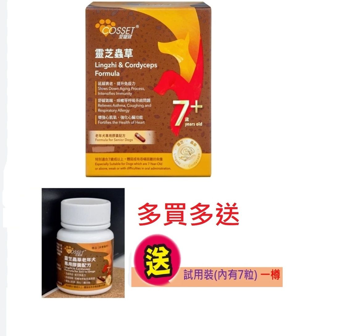 愛寵健 - 靈芝蟲草老年犬專用膠囊配方 (80粒裝)