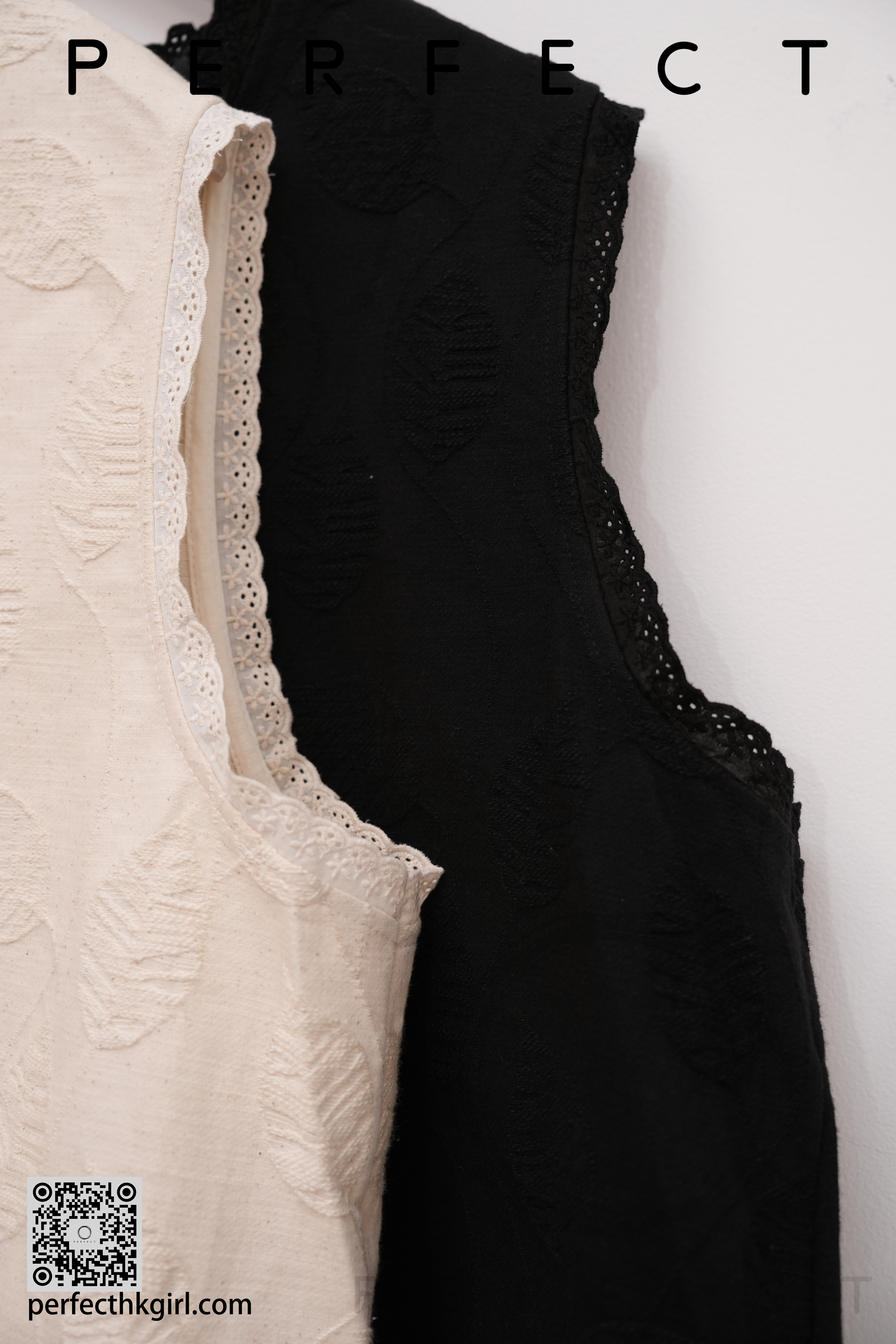 T0039_樹葉紋細節背心外套（顯瘦黑色）