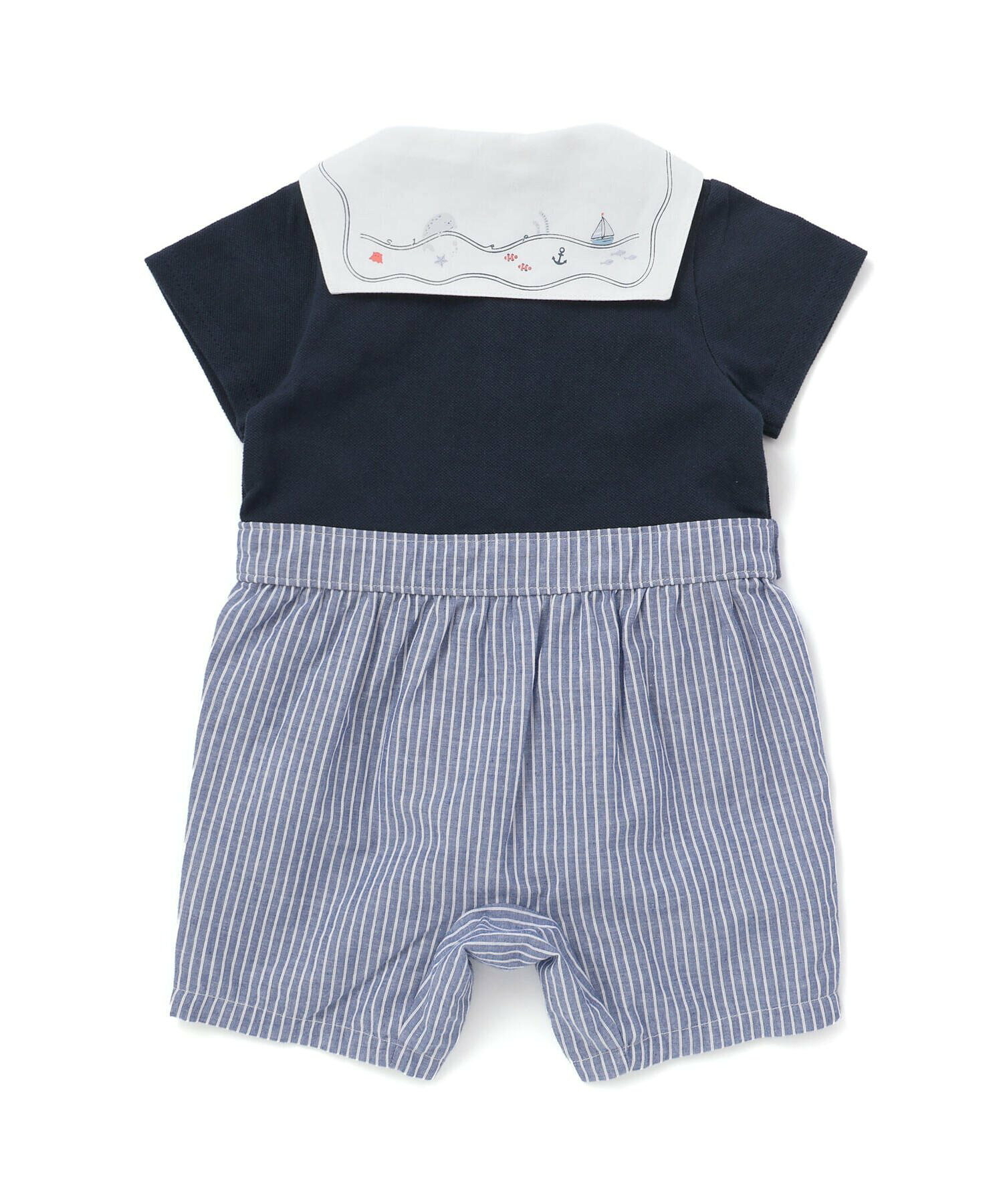 🇯🇵預訂 日本直送🇯🇵Slap Slip Baby兩色海洋風水手領短袖連身服
