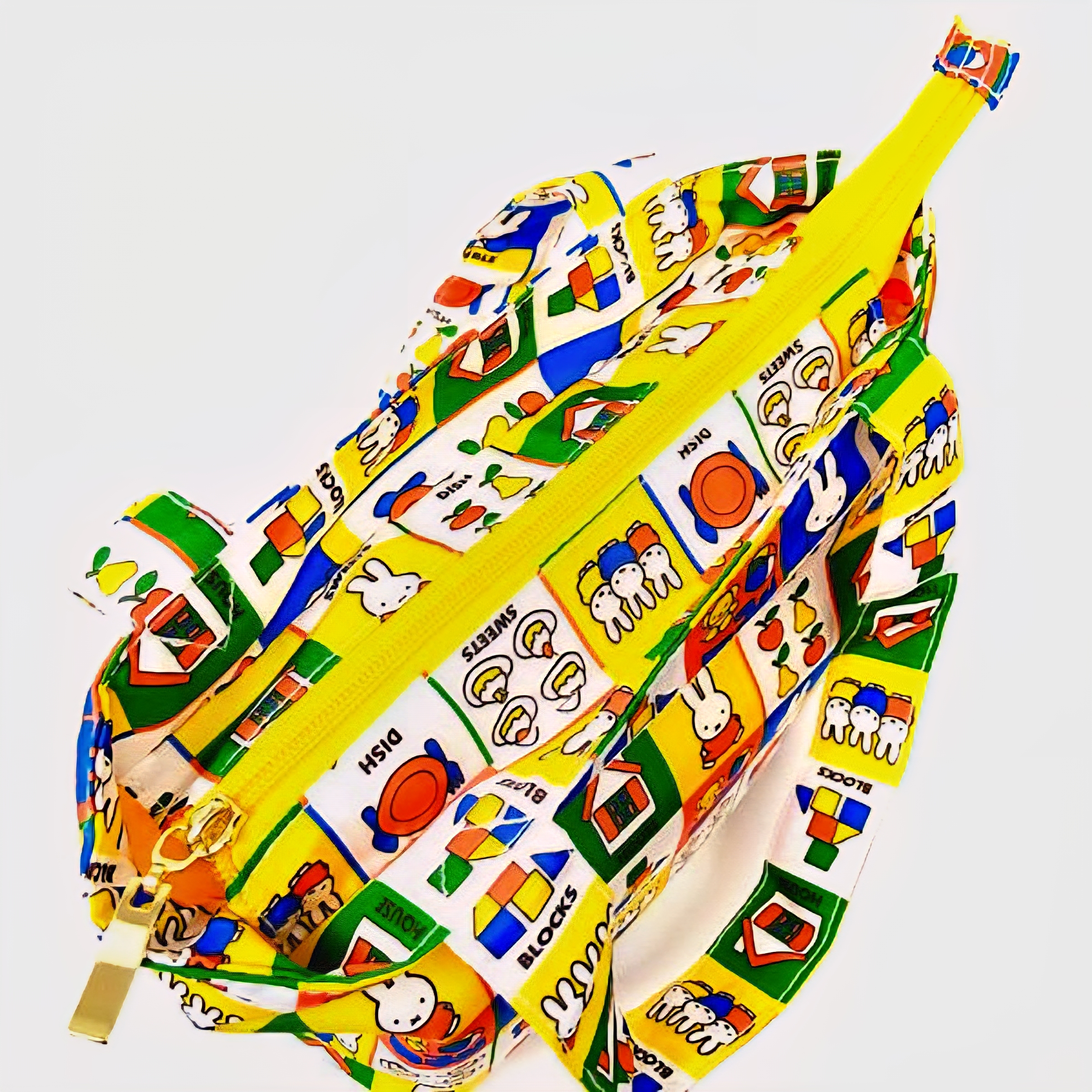 miffy 格仔 膠面 拉鏈 手挽袋 MFAP505