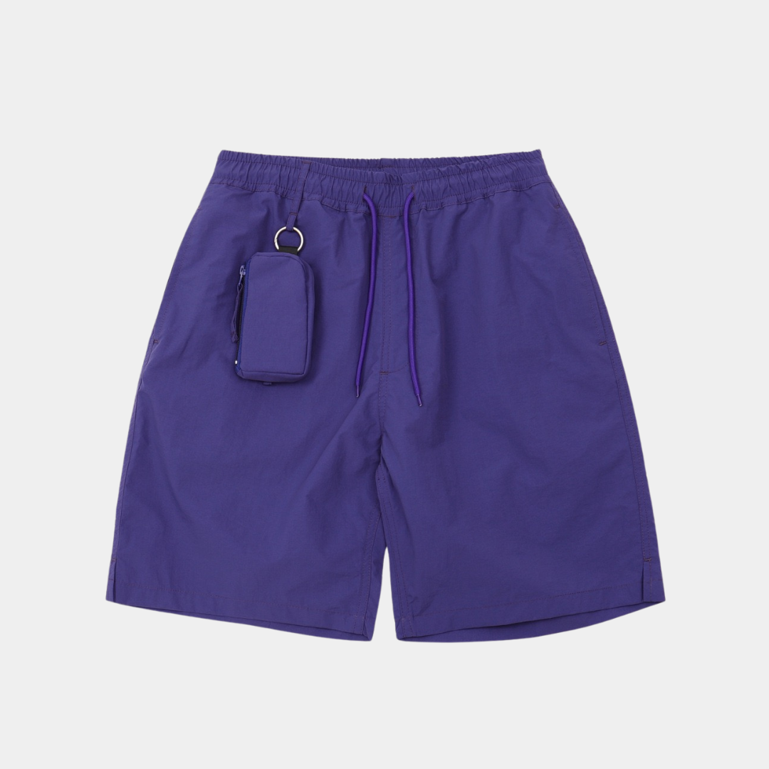 防潑水格紋五分褲