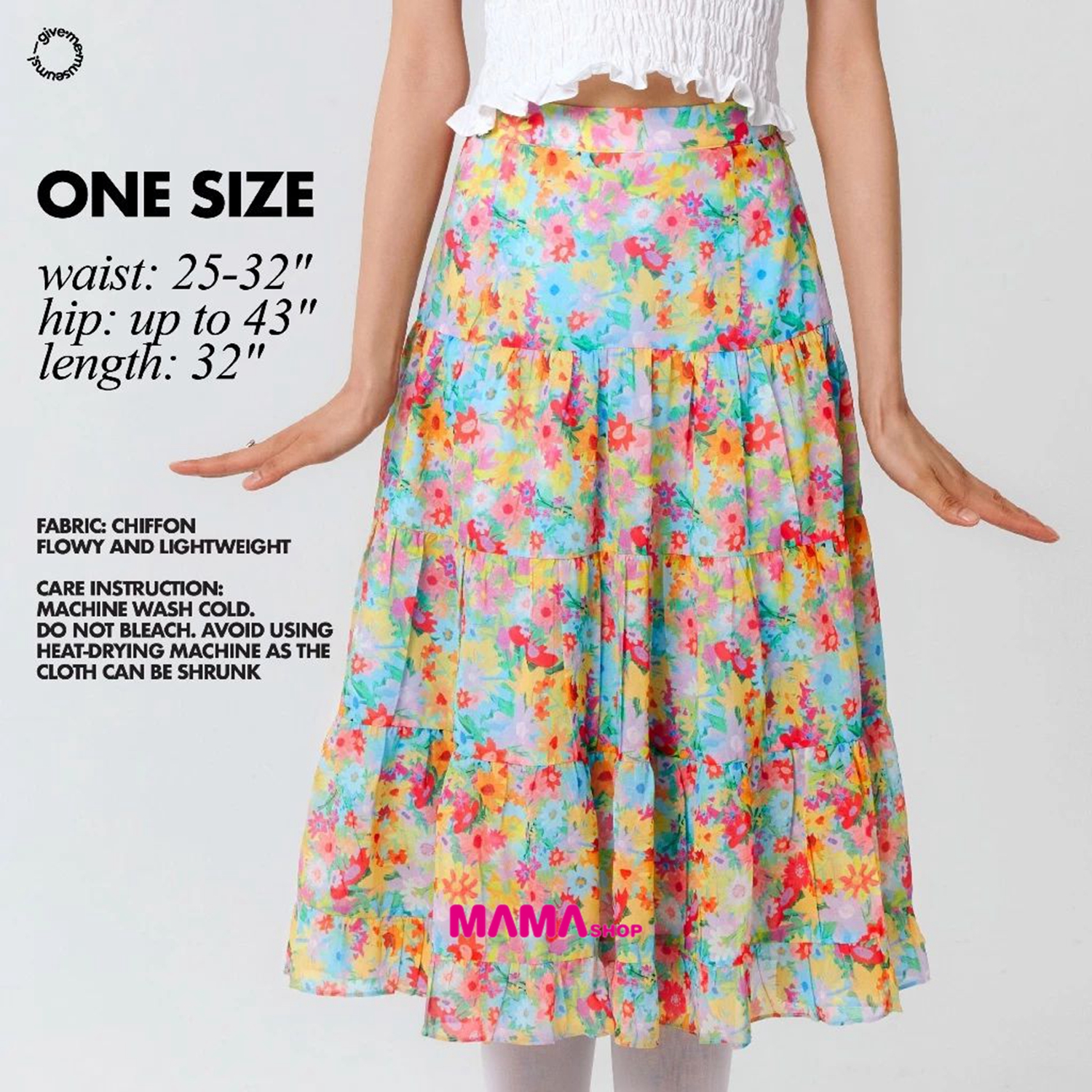 泰國直送Boho chiffon skirt波希米亞雪紡裙