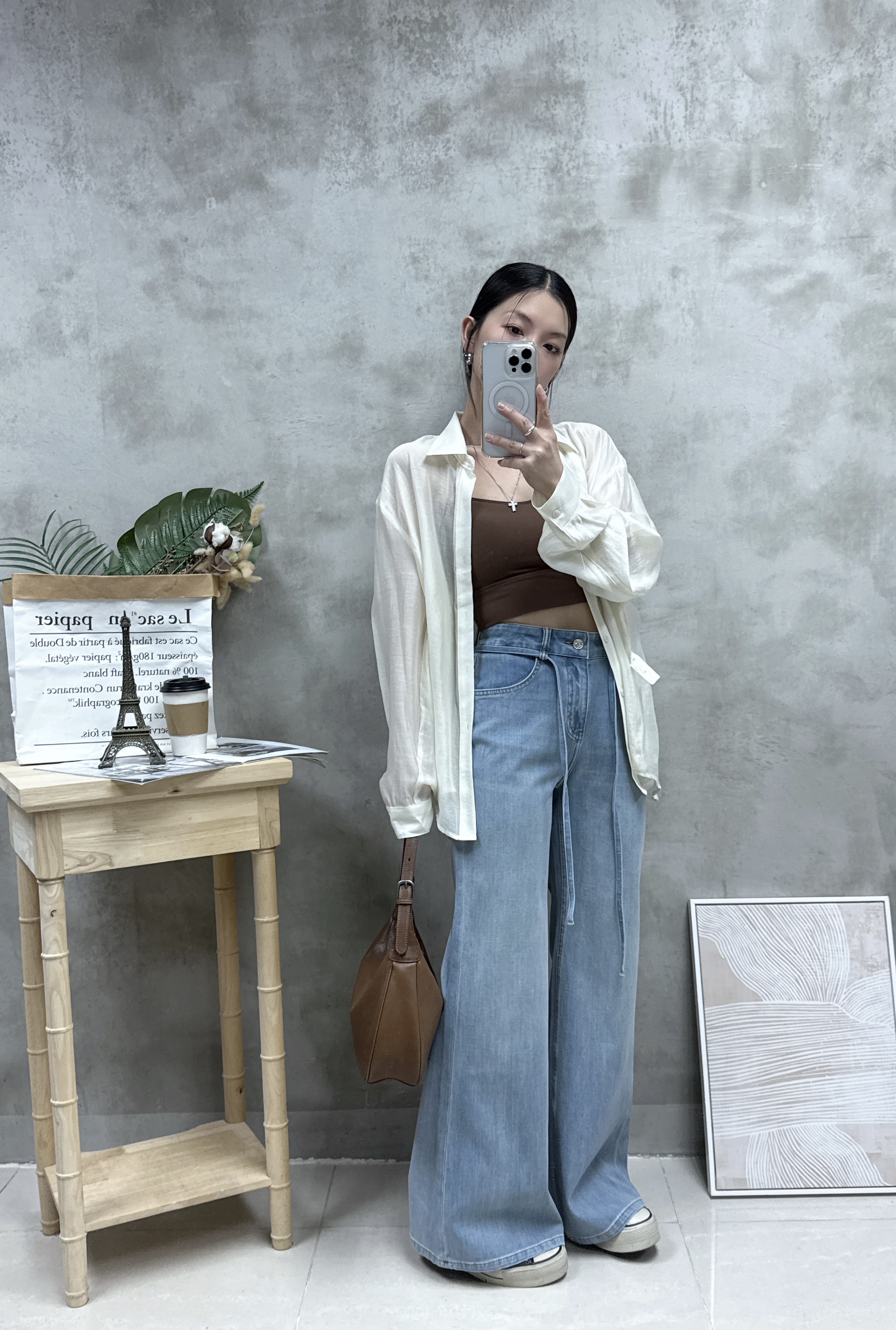 絲質側扣防曬恤衫