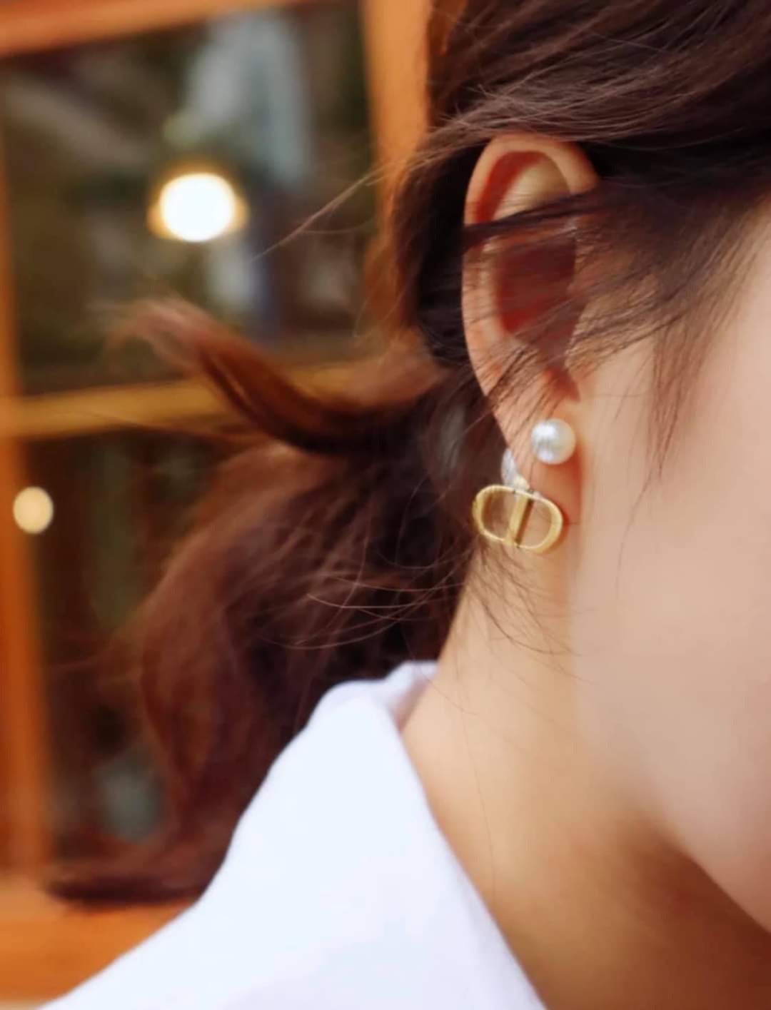 【現貨】DIOR TRIBALES 復古金屬珍珠耳環 連禮盒