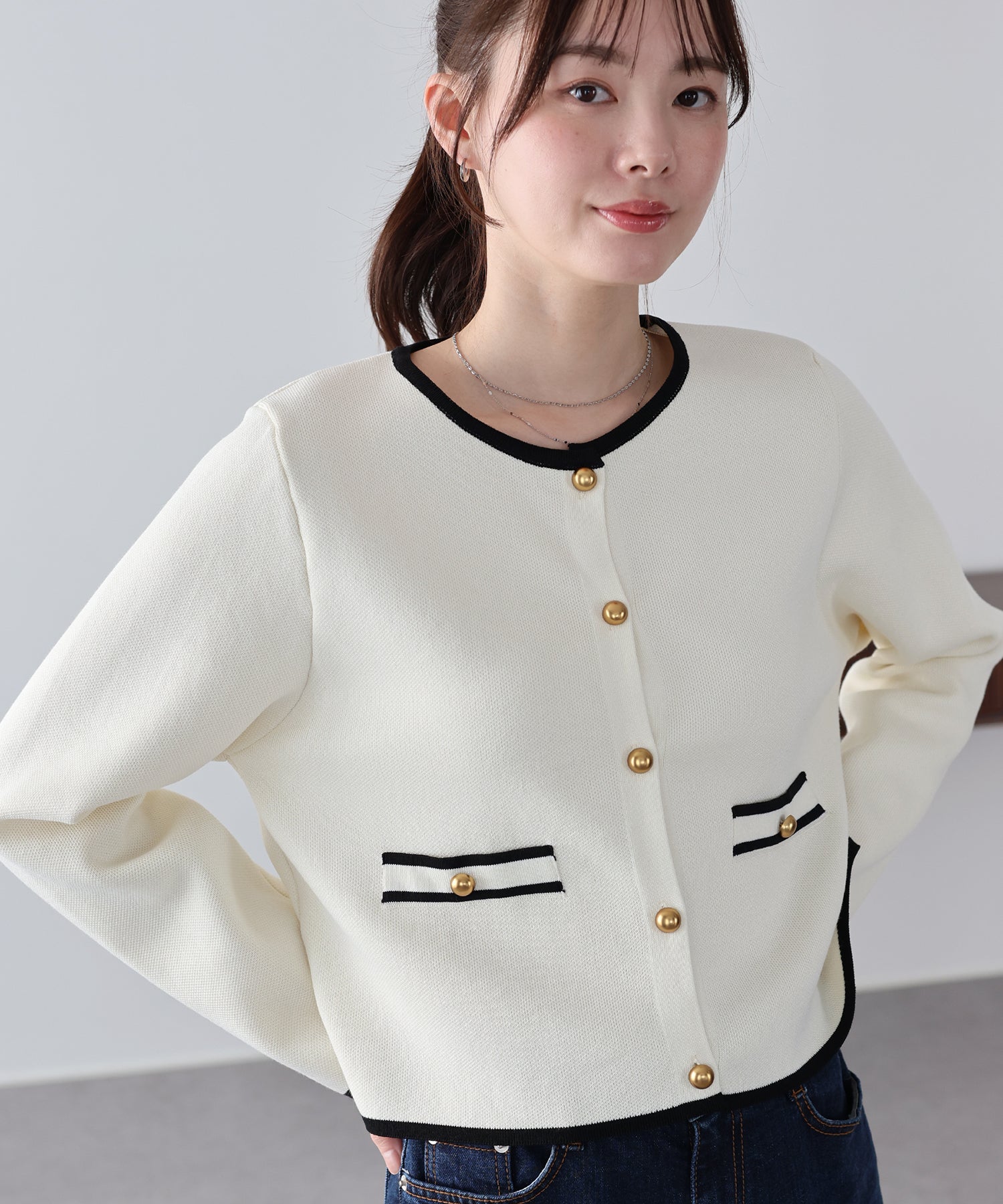 <JP> 小香風拼色Tweed Cardigan * 3色入 <預購>