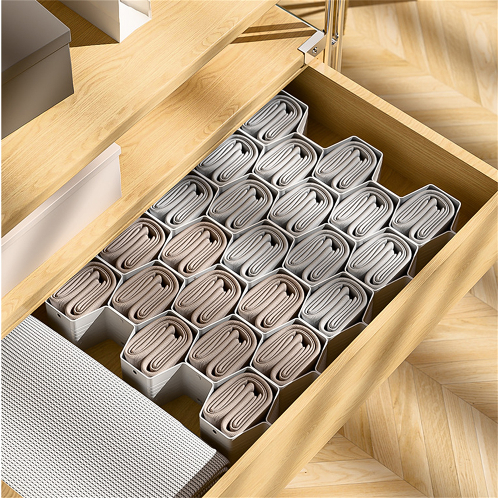 蜂窩抽屜分隔板 襪子收納 內衣褲收納 分隔板 抽屜整理 分隔收納 [平行進口] HK2726