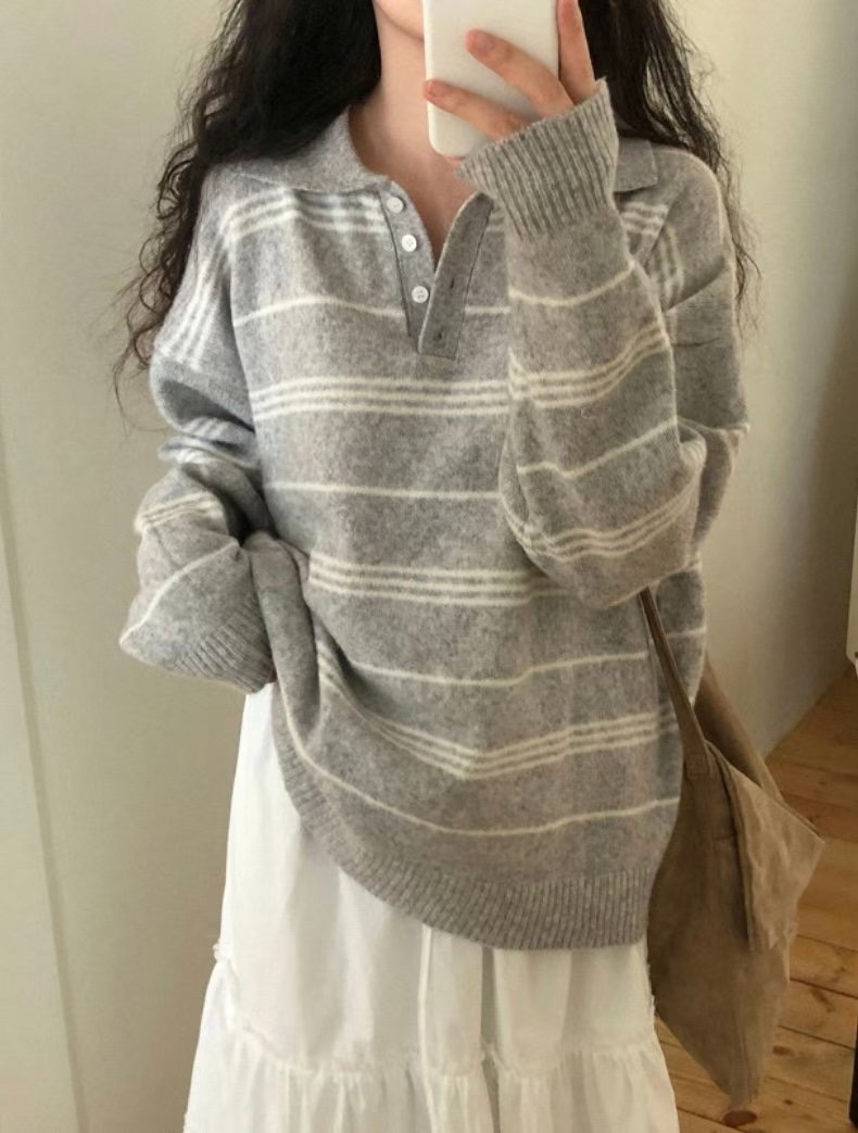 [舒適不拮肉!]日常翻領羊毛毛衣(八色入)