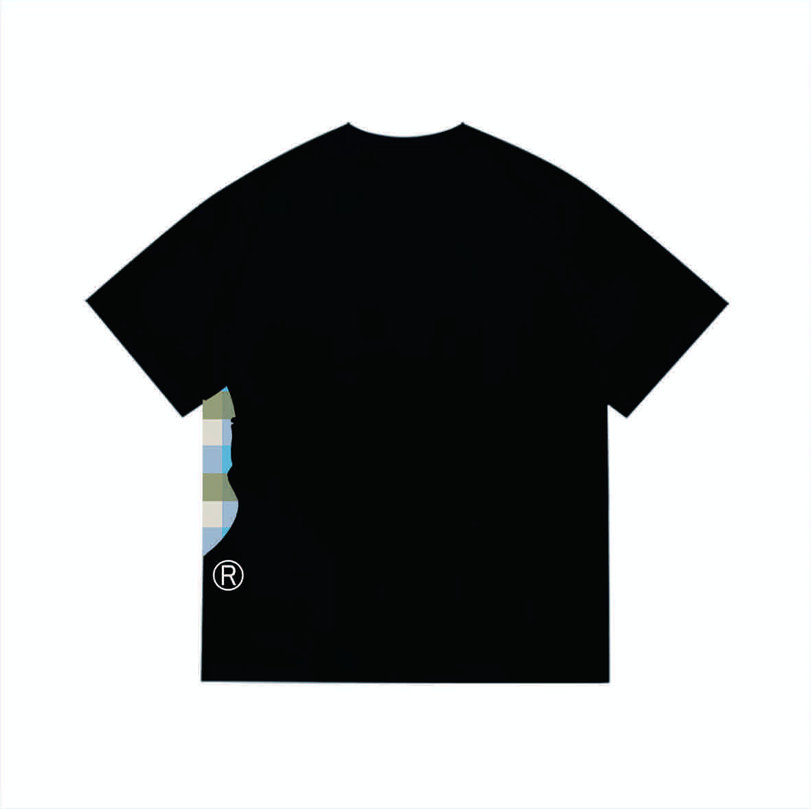Bape Logo Check Side Big Ape Head Tee 