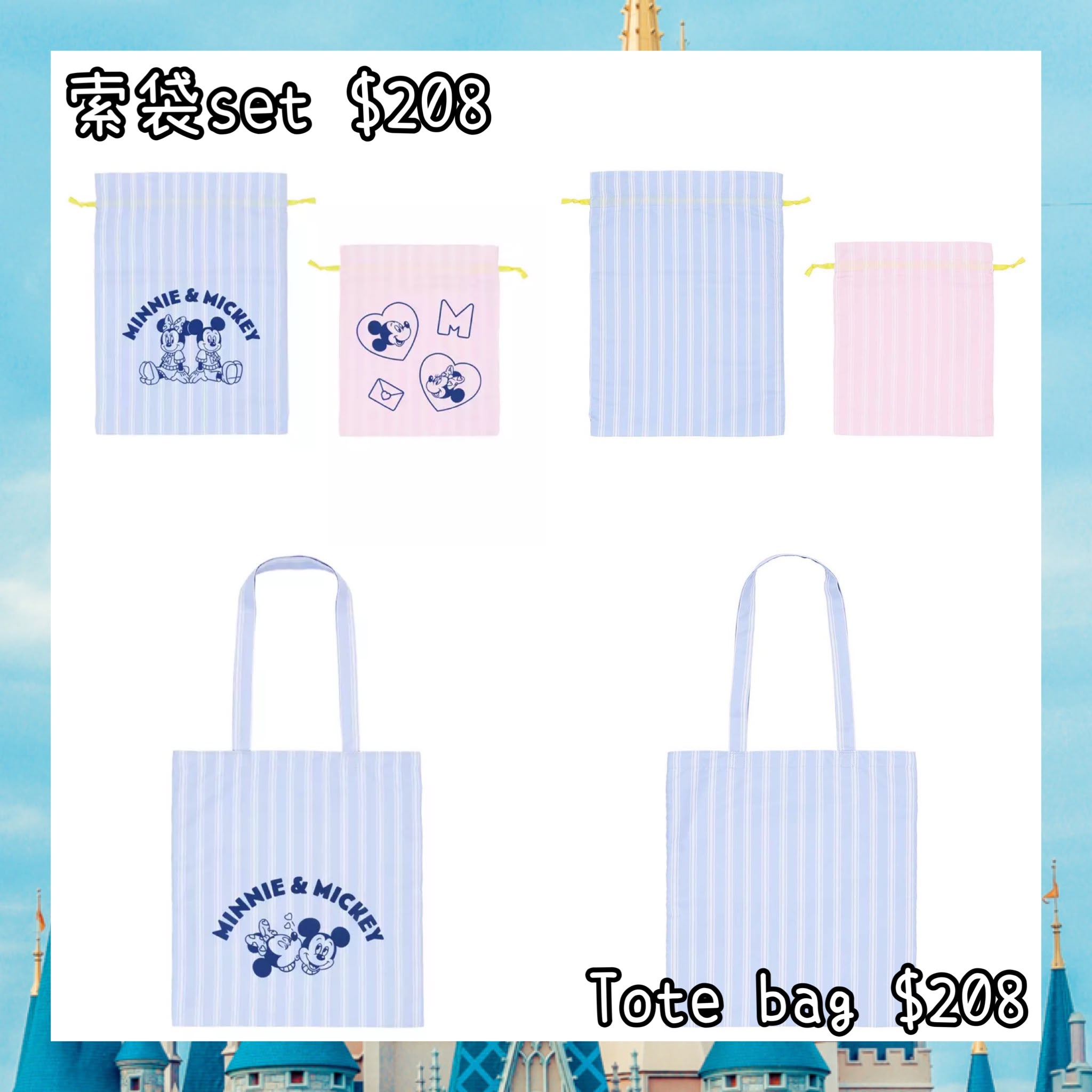 ：日本：DISNEYLAND園區產品 索袋 SET TOTE BAG