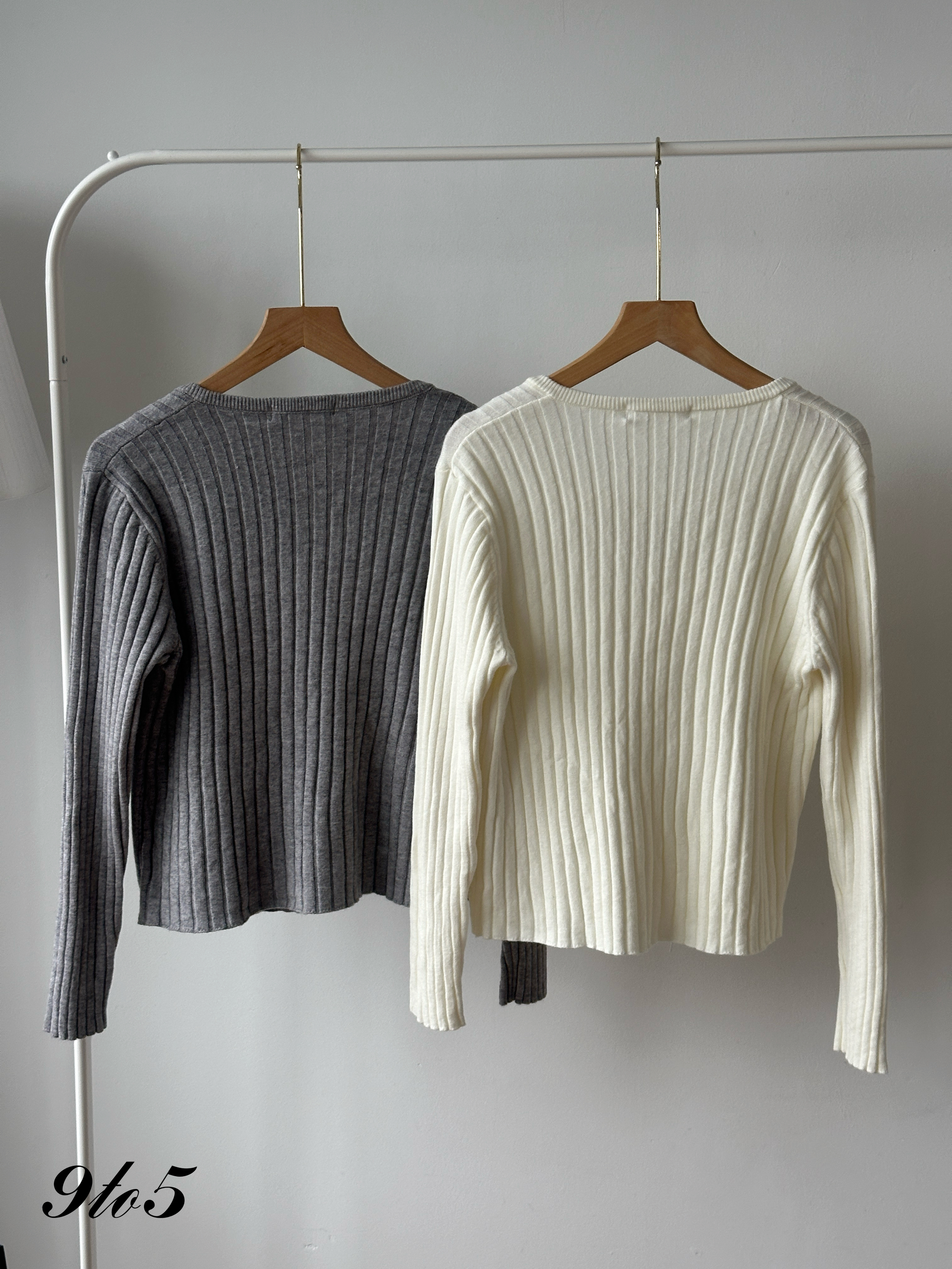 T4325 Long Sleeve Ribbed Cardigan - 4 Colors
