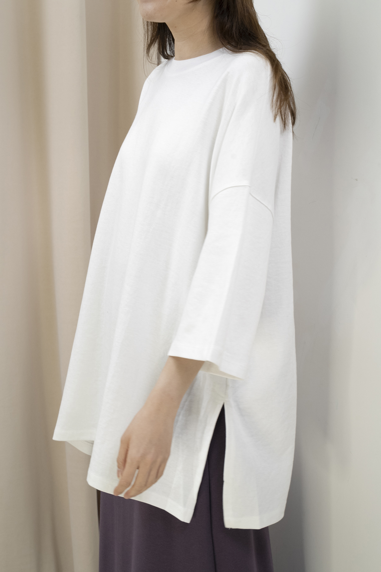 鬆身兩側開叉百搭棉Tee