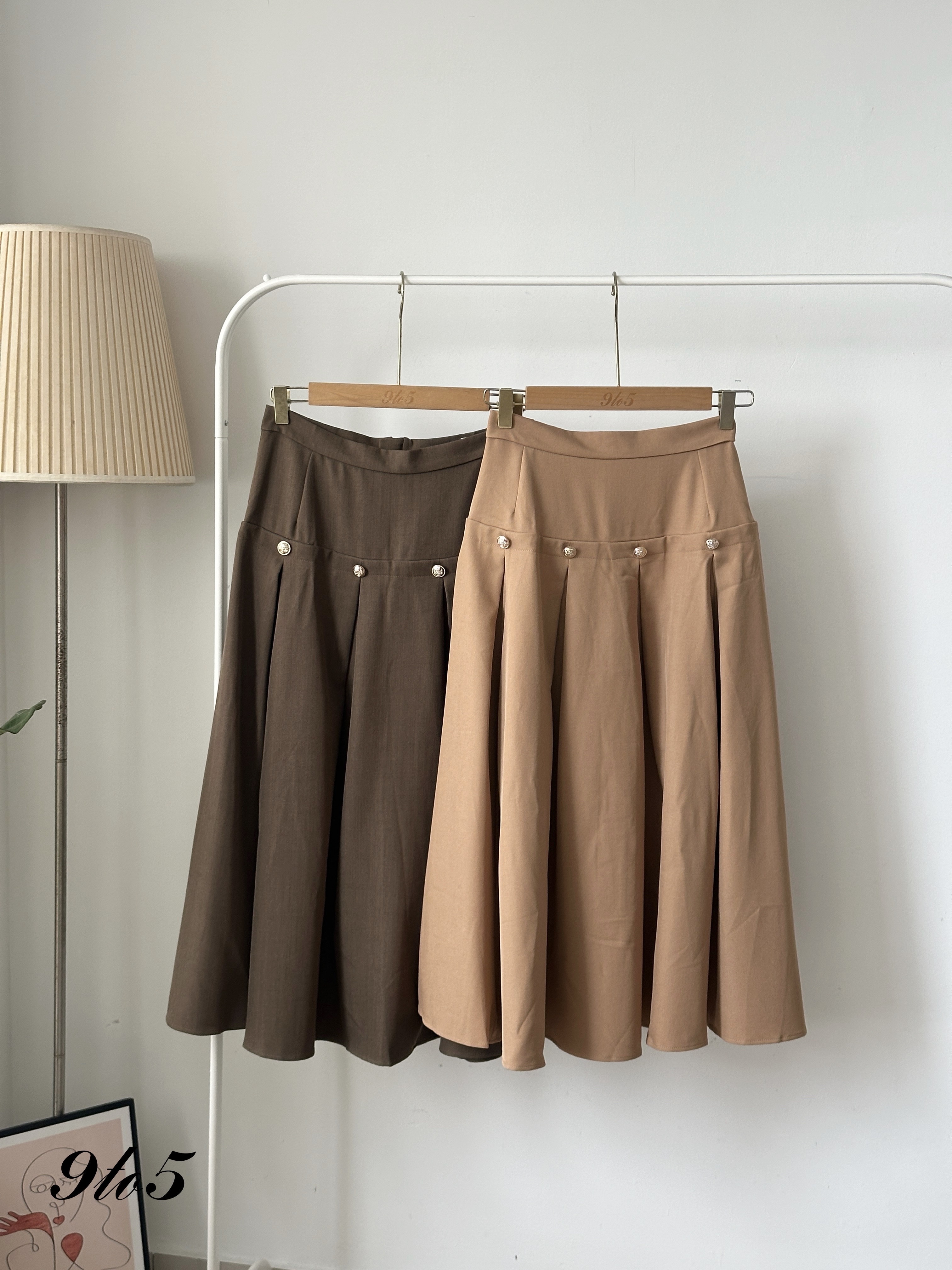 S1829 A Line Pleated Skirt - 4 Colors 