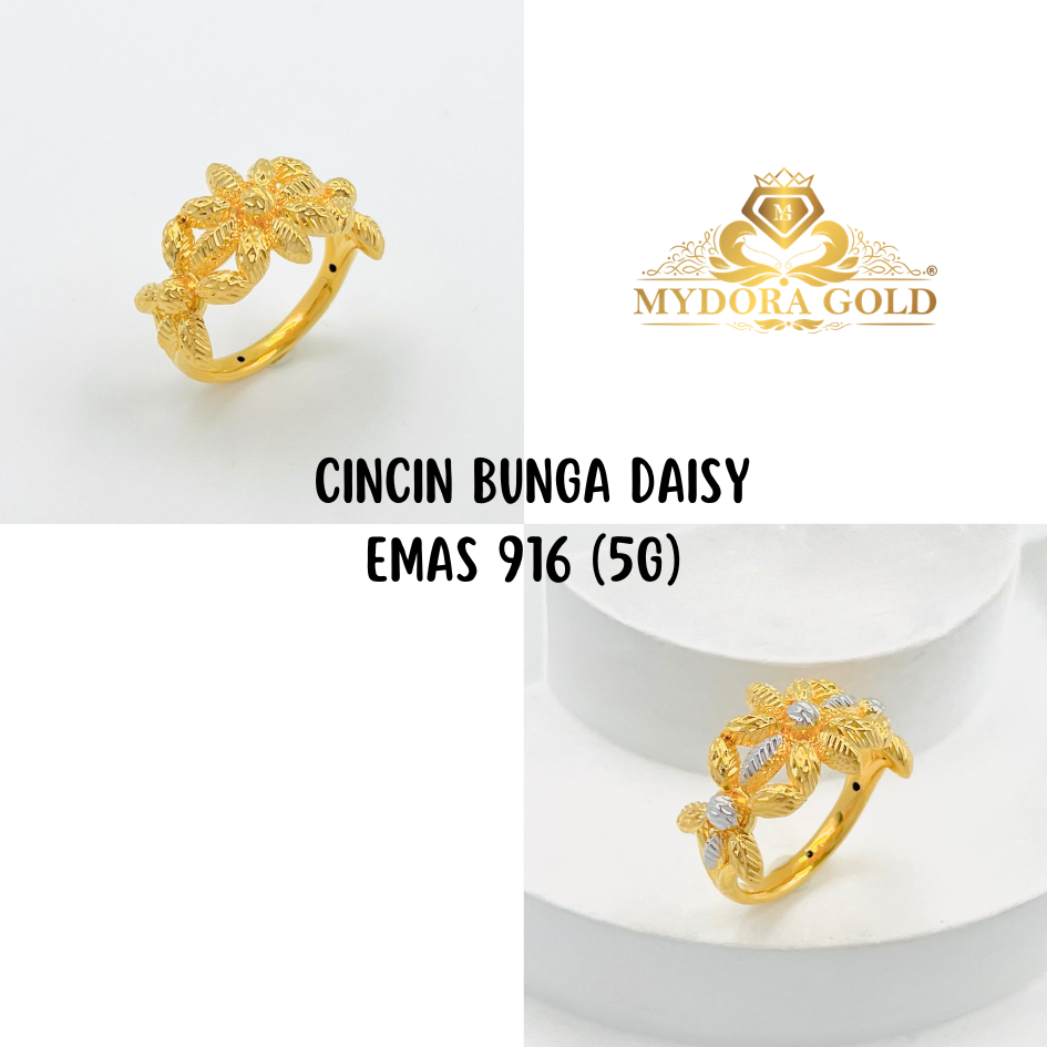 MYDORA Cincin Bunga Daisy (5G) l EMAS 916/22K