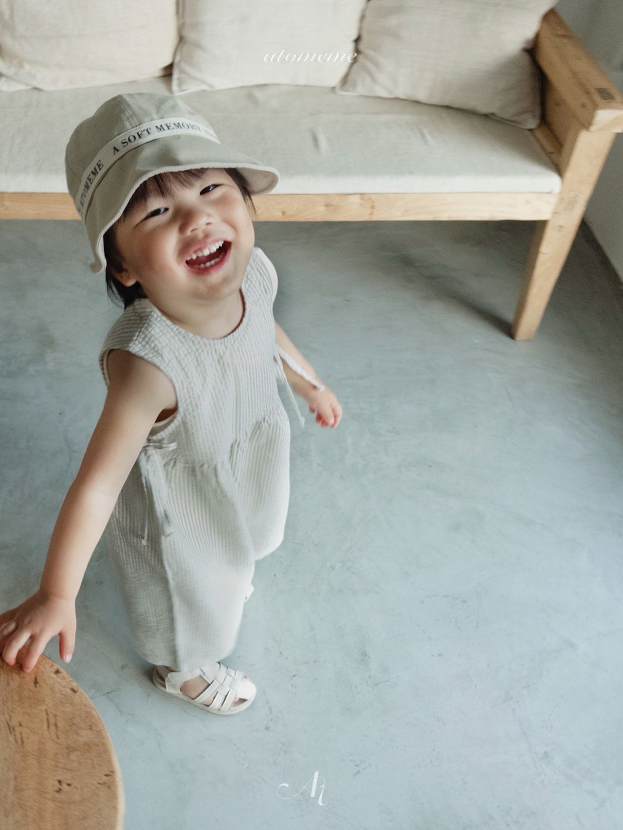Atomeme | stripe jumsuit(Ivory XL100-110) 