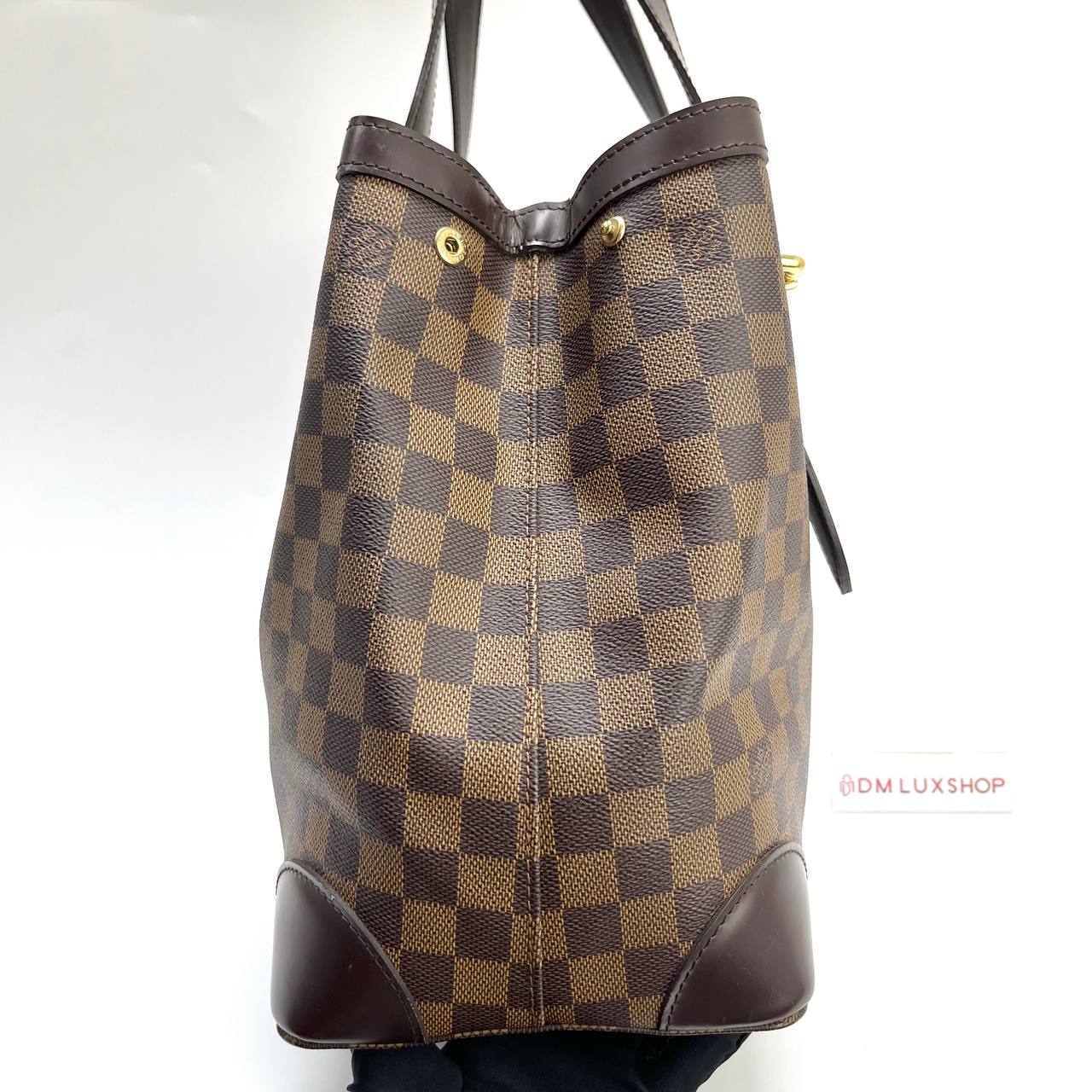 LV Damier Ebene Hampstead MM Tote Bag GHW