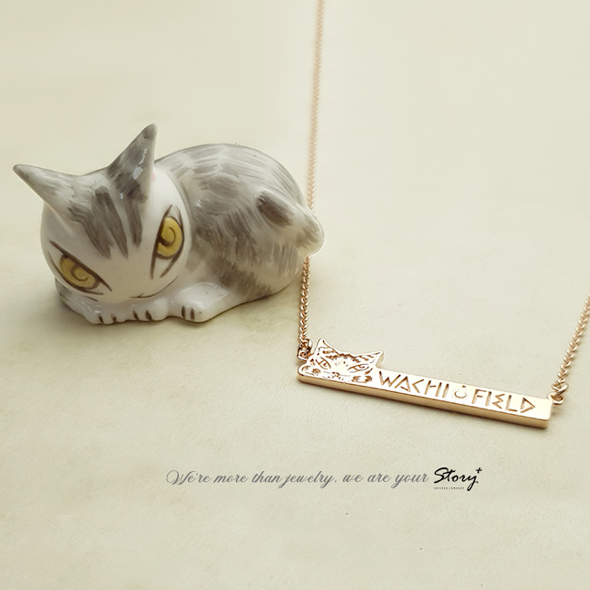📦訂購 台灣限定 STORY 故事銀飾 經典達洋貓系列 瓦奇菲爾德長牌純銀頸鏈