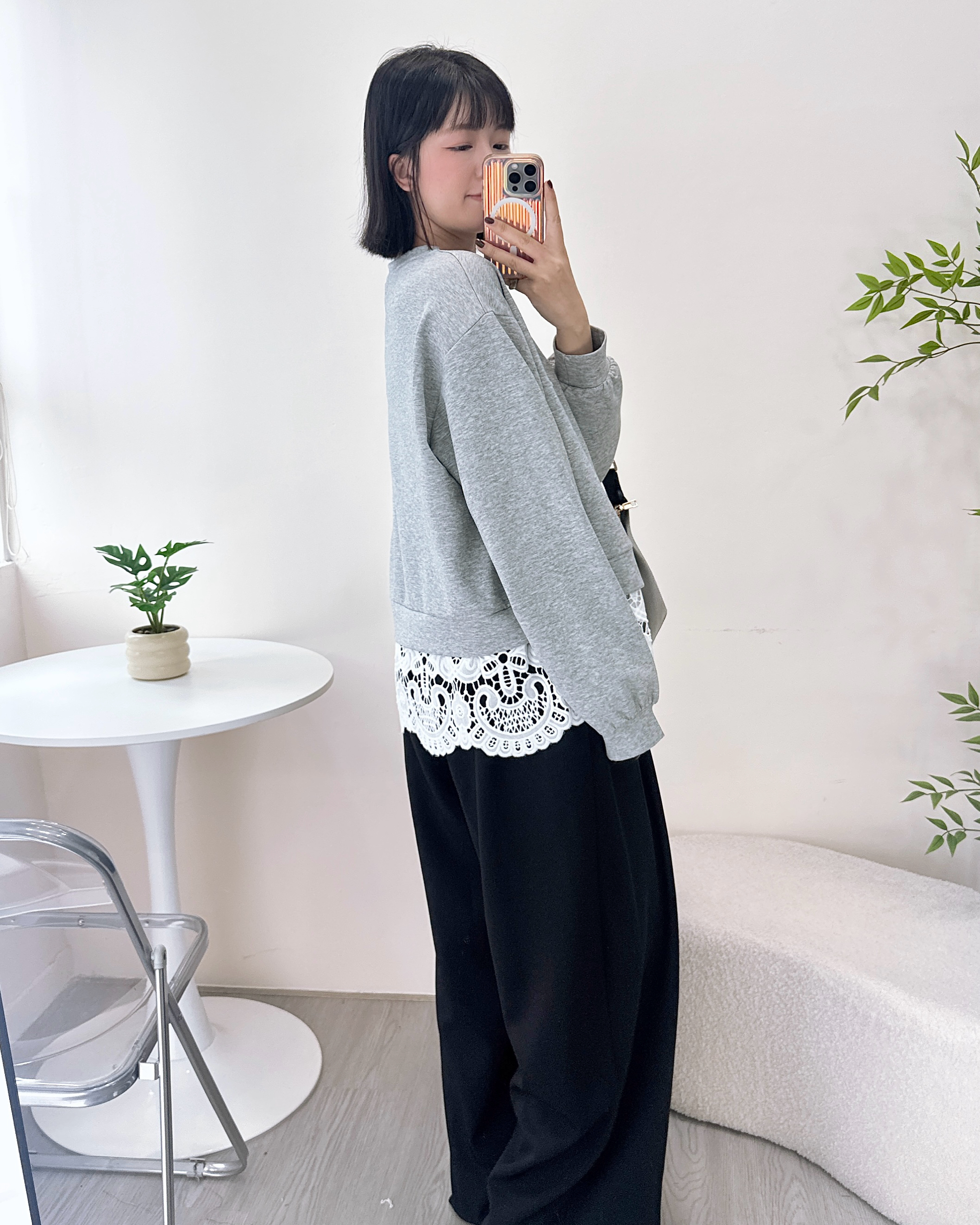 拼通花珍珠棉衛衣 2色