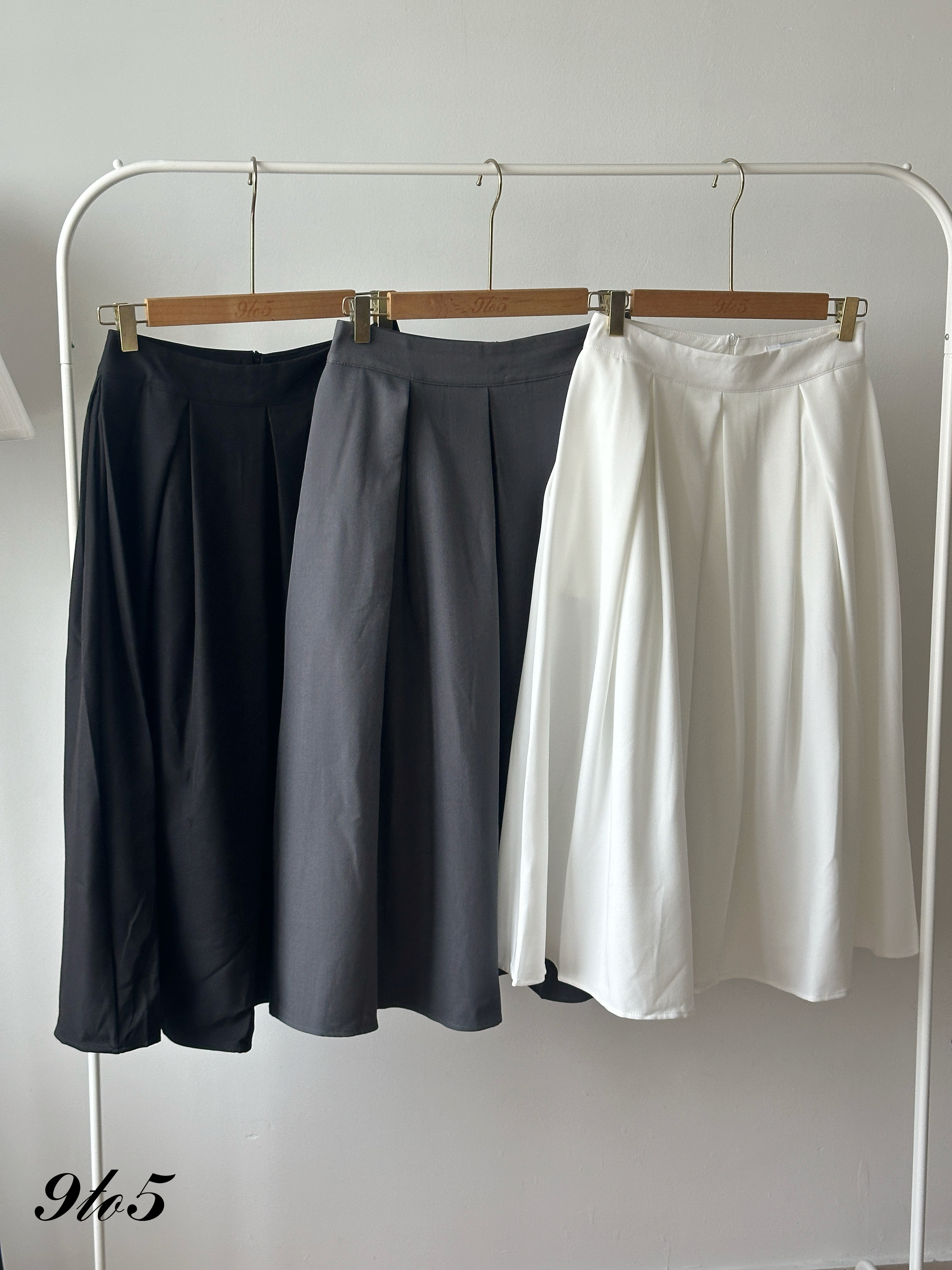 S1967 A Line Pleated Skirt - 3 Colors 