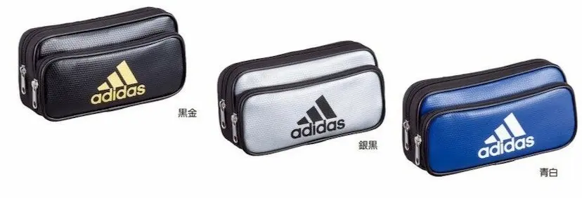 現貨🌸日本直送 | adidas日本版軟質雙層鉛筆袋/文具袋/收納包 （黑金）