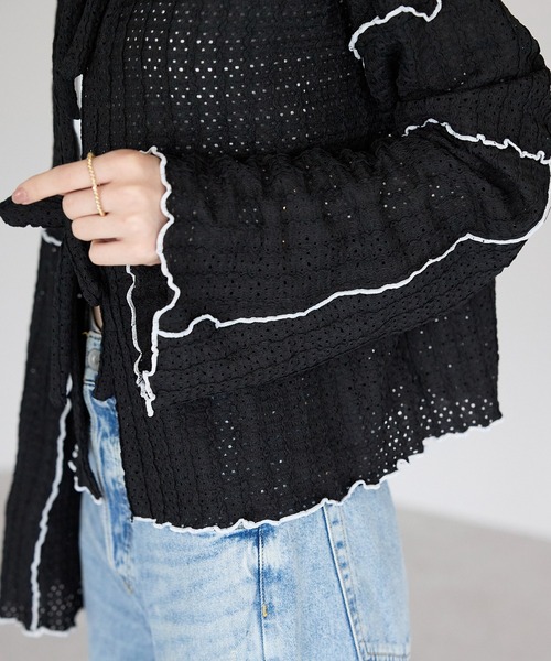 double ribbon 木耳邊外套