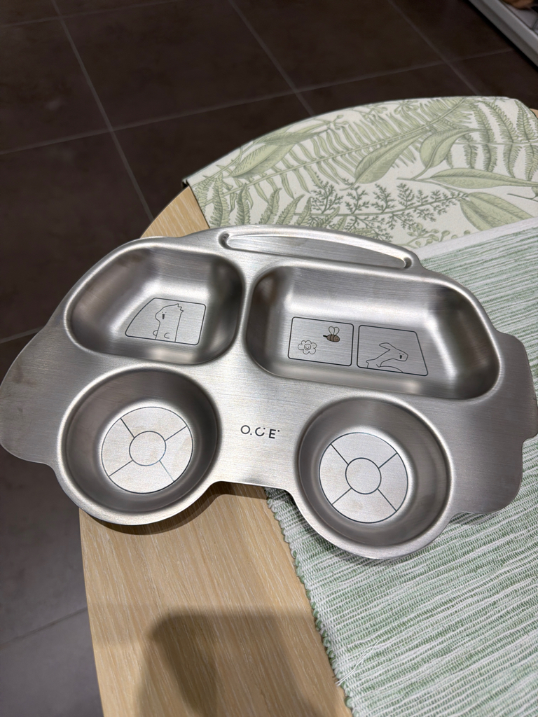 Black & White Children Stainless Steel Plate