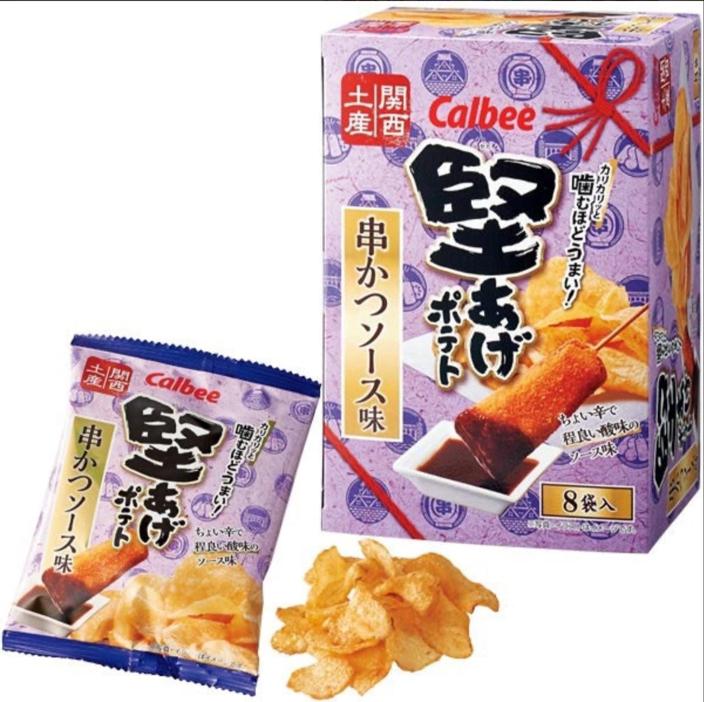 Calbee 堅脆薯片 關西串炸醬汁風味 8包入