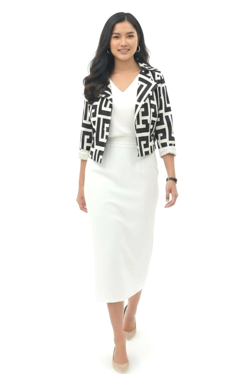 Bold Black & White Pattern Jacket