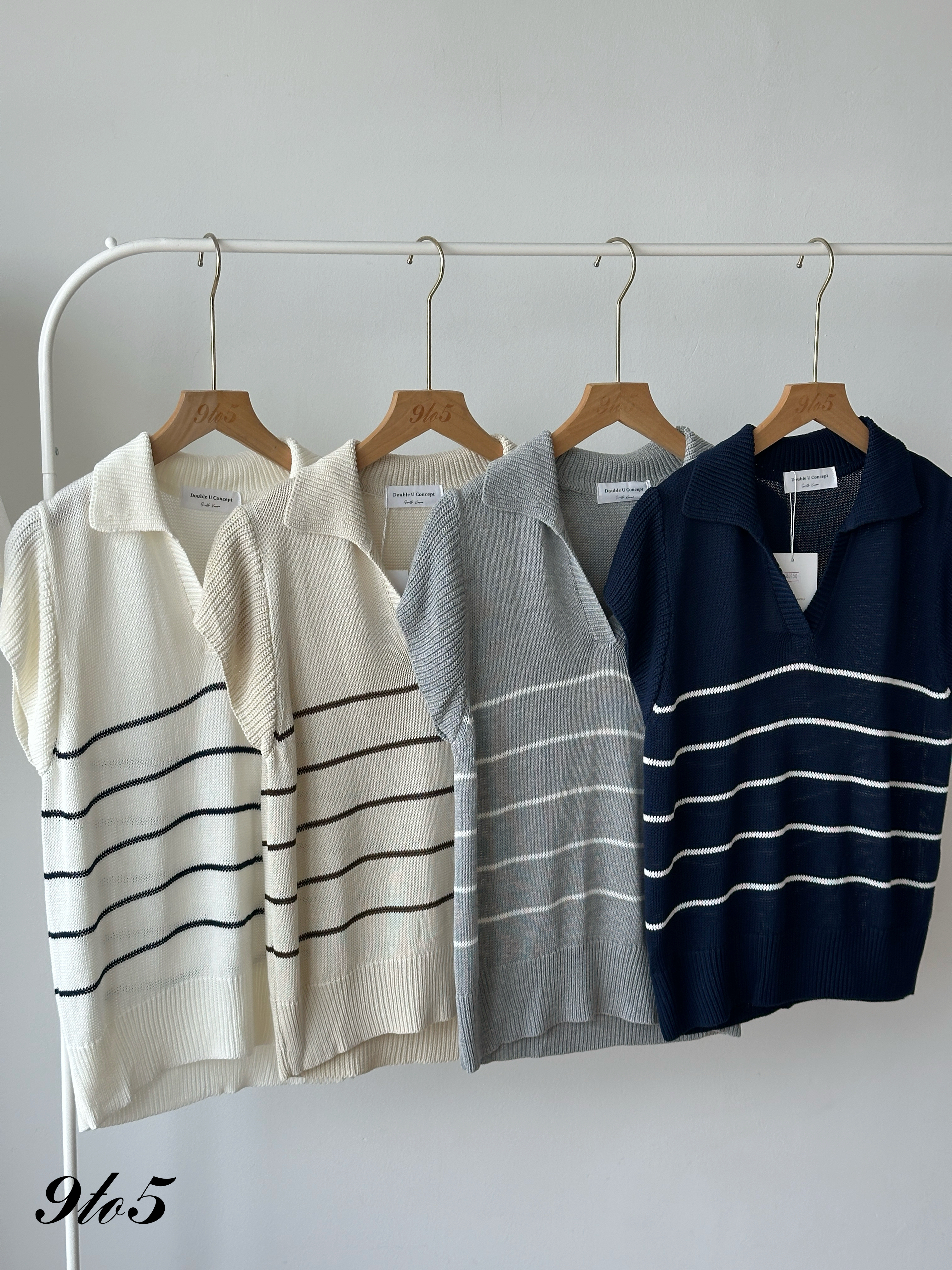 T4402 Cape Sleeve Stripe Knit Top - 4 Colors 