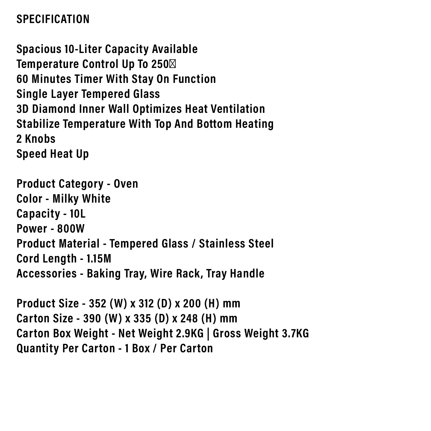 Faber 10L Electric Oven FEO IVORY 108