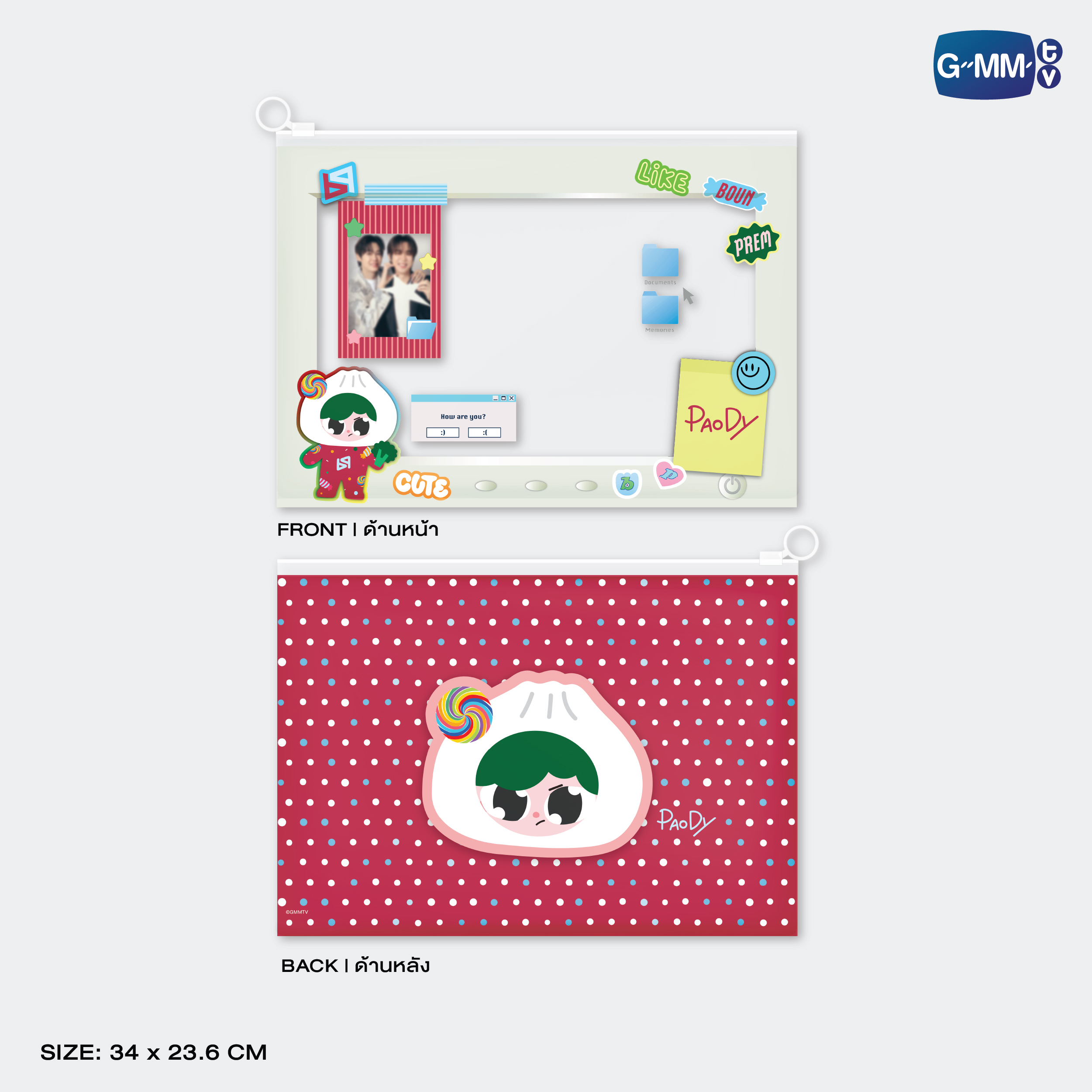 PAODY CHARACTER POCKET ZIP FOLDER