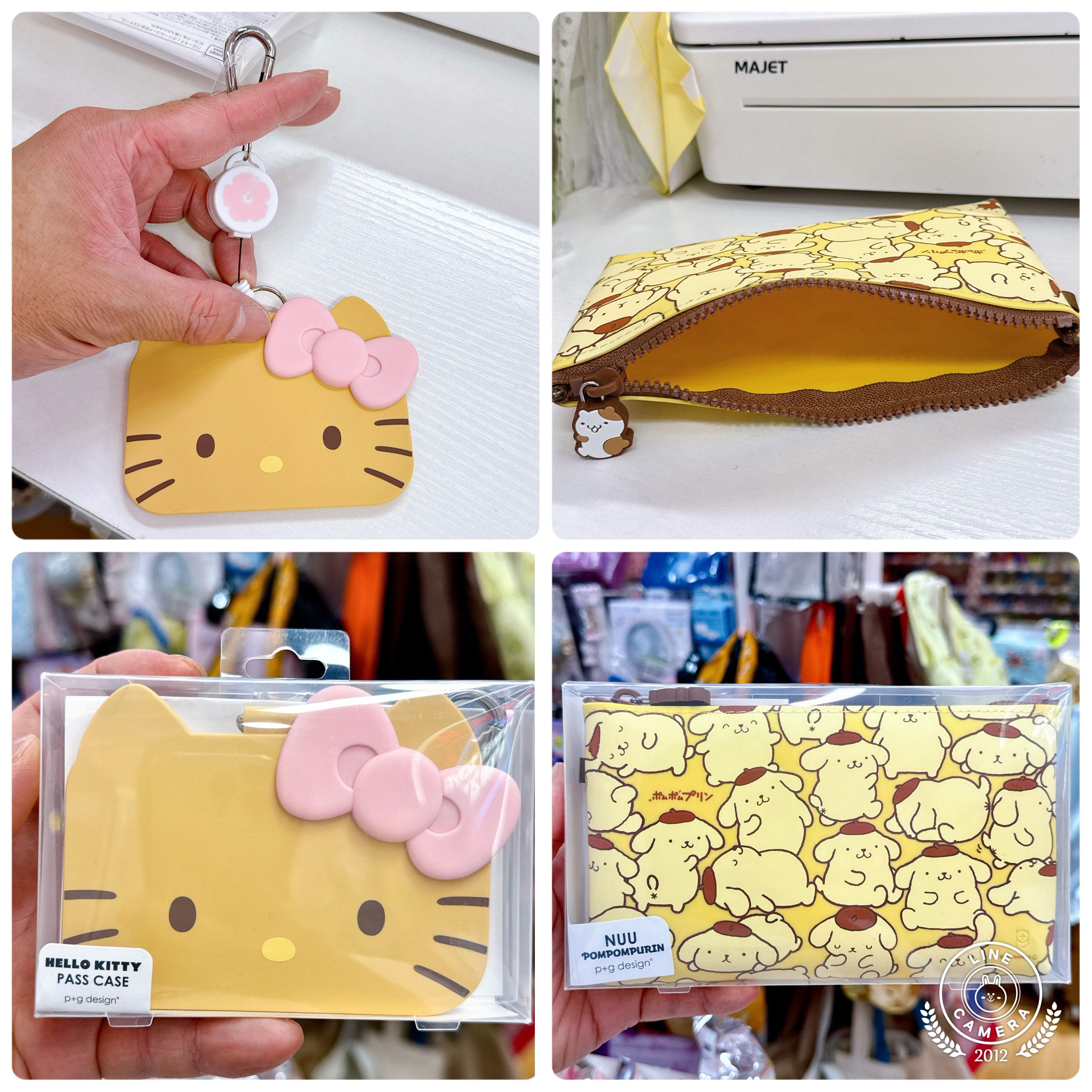 日本版Hello Kitty黑皮證件套/布甸狗拉鏈袋