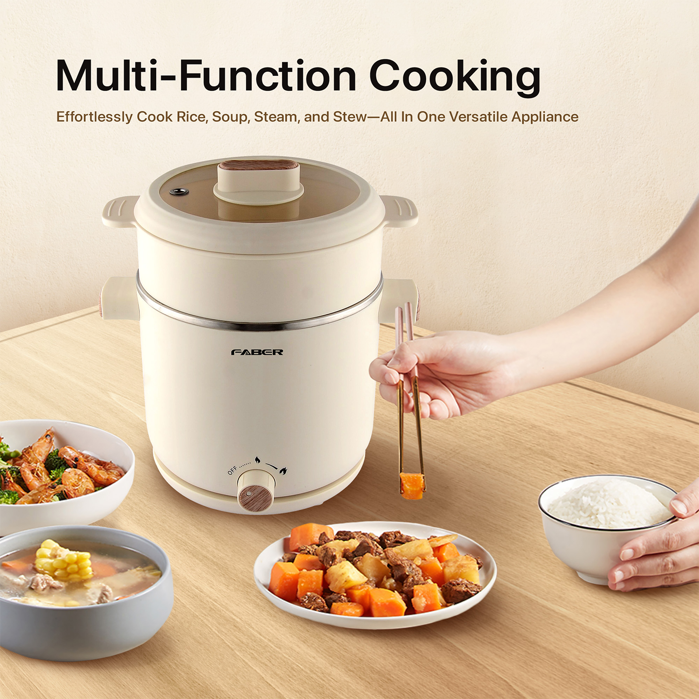 Faber 1.8L Pine-S Multi Cooker FMC 1208WH