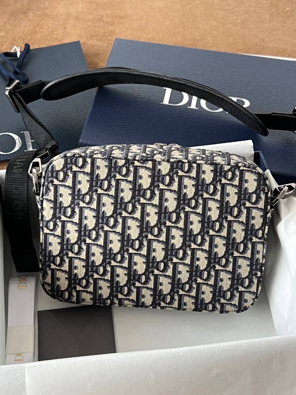 实拍 ❤️ Safari 信使包(附肩带) 米色和黑色 Oblique 印花💼