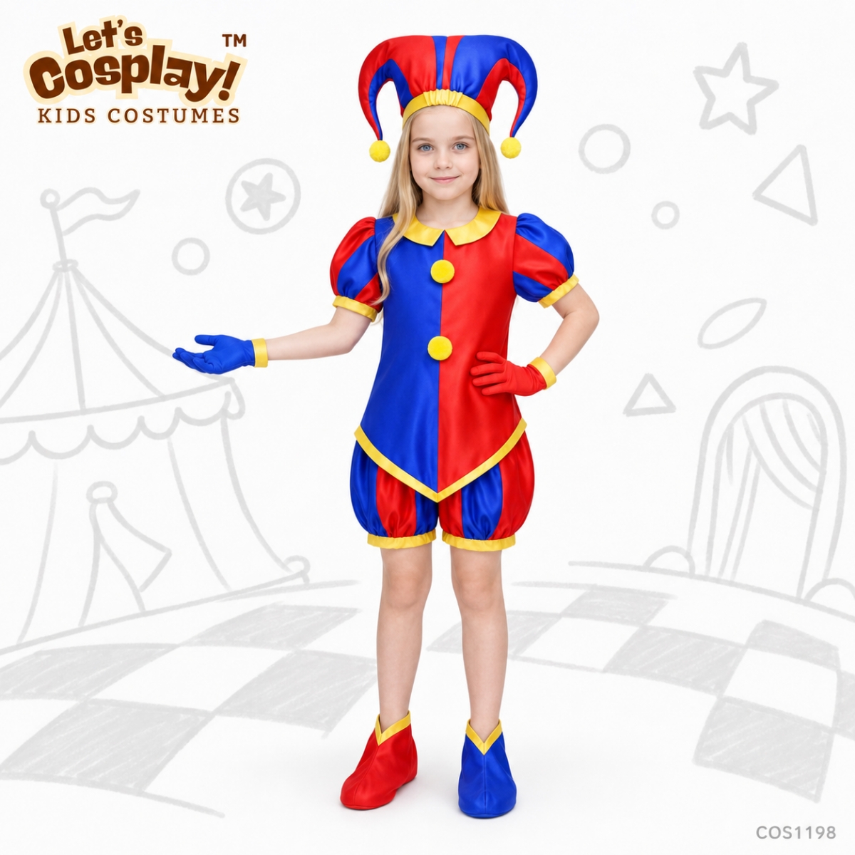 兒童驚奇數位馬戲團帕姆尼主題服裝｜The Amazing Digital Circus Pomni Costume｜COS1198