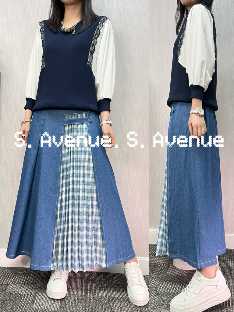 SA258361: 中袖側拼雪紡蝙蝠線top