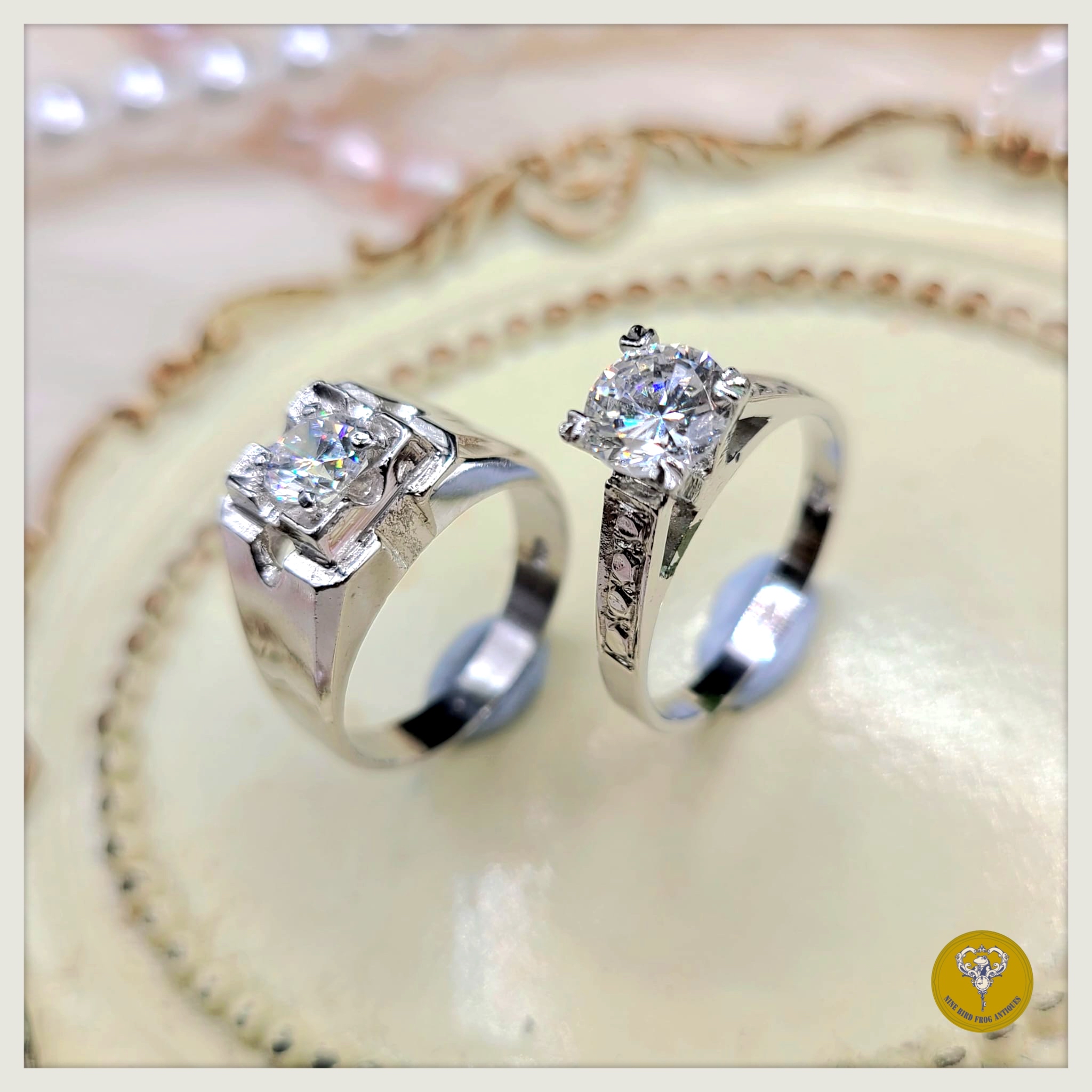 80年代仿鑽石包金對戒