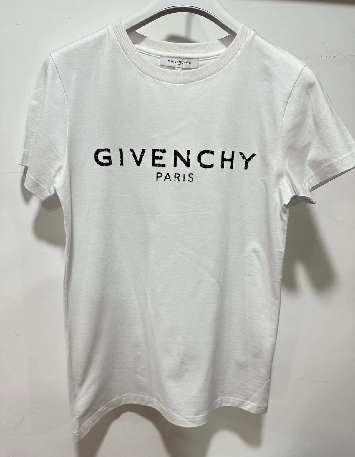 Givenchy kids 黑色做舊Logo白色Tee sz  12