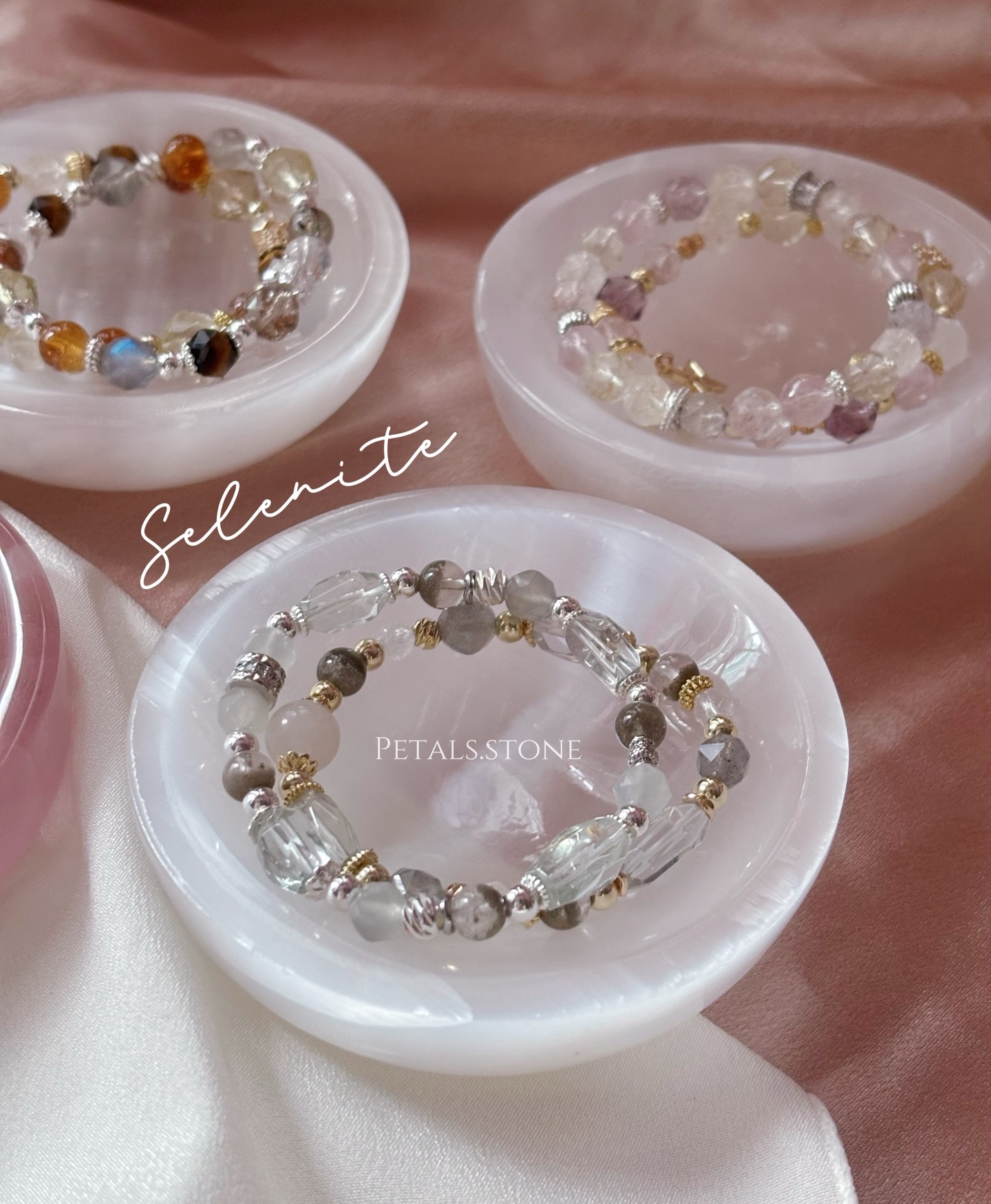 ☻Selenite Bowl ｜Rose Quartz Plate ♥