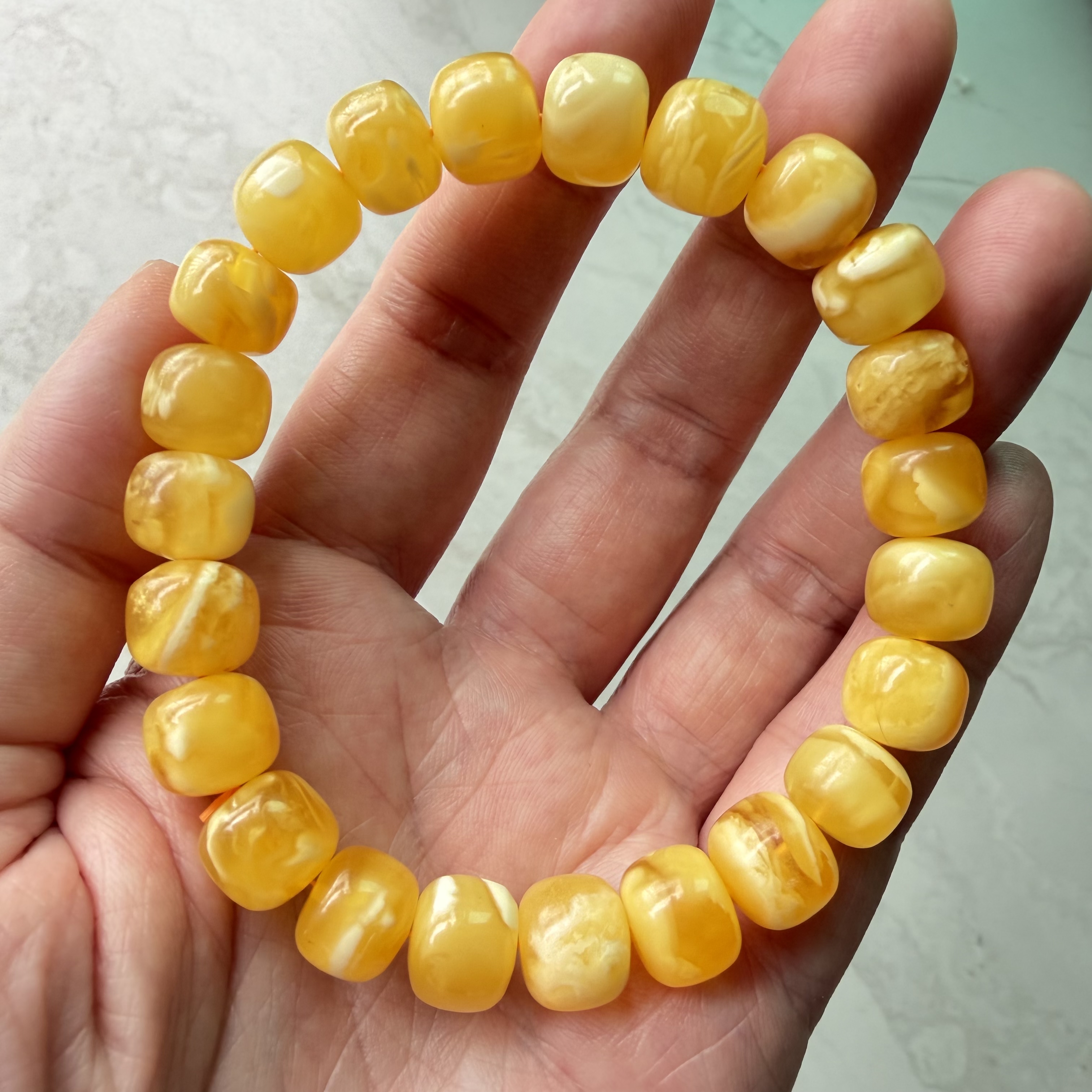 ［閉店一口價］10mm波羅的海金白花老型手串