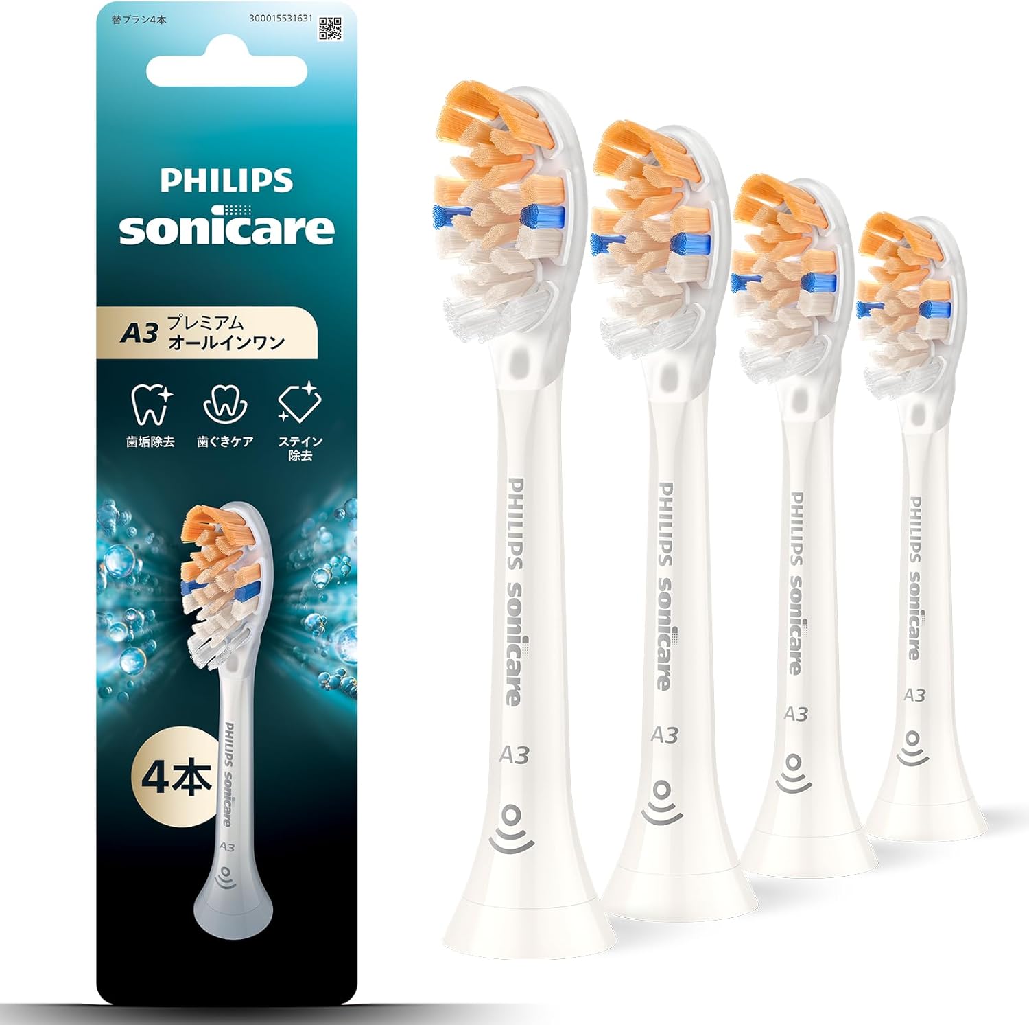 Philips Sonicare A3 4支裝HX9094 高級多合一刷頭  (4pcs)Sonicare Original A3 HX9094 Premium All-in-One Brush Head,