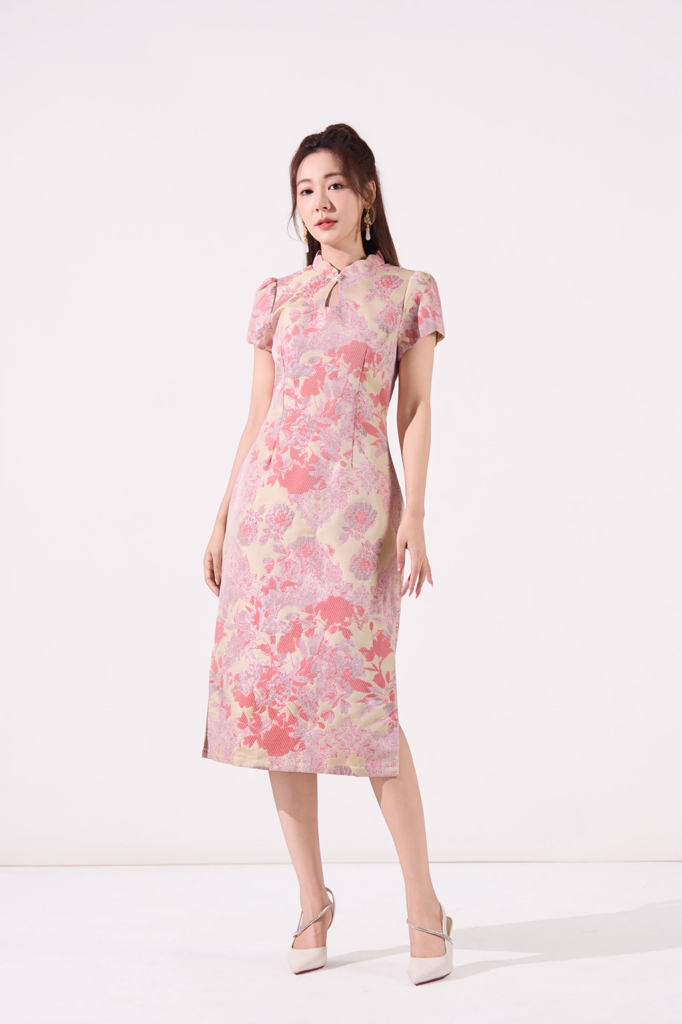 14241387 Florielle Jacquard Cheongsam