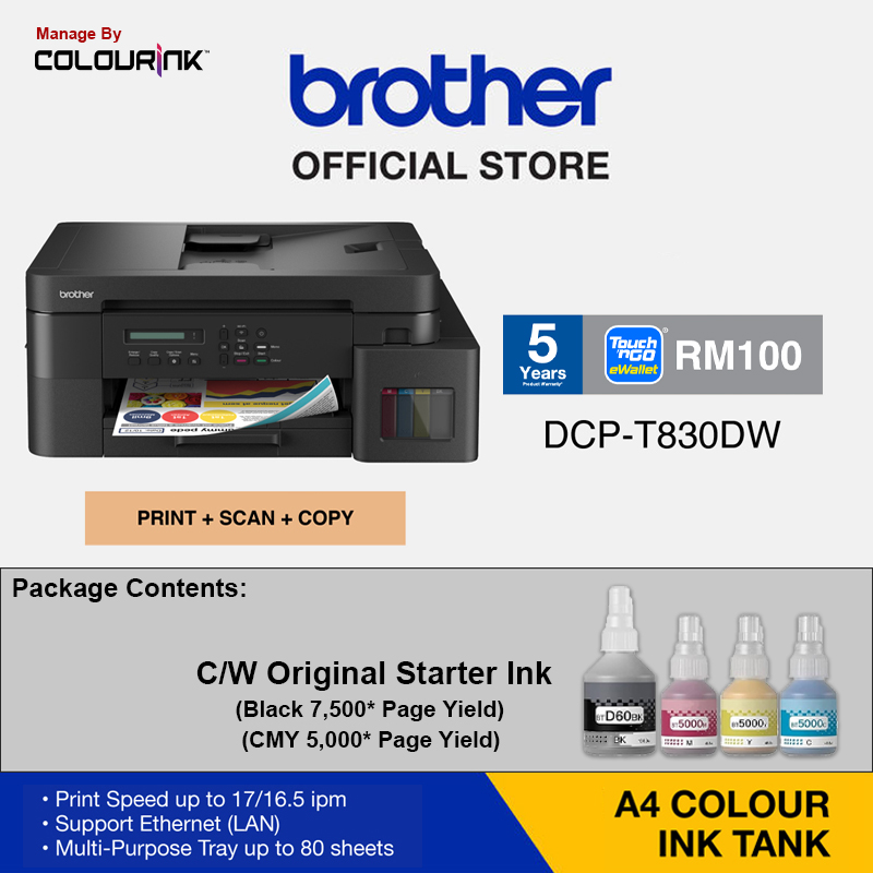 [ 5 YEARS Warranty ] Brother A4 Refill Original Ink Tank Inkjet Printer DCP-T230 DCP-T430W DCP-T530DW DCP-T730DW DCP-T830DW MFC-T930DW