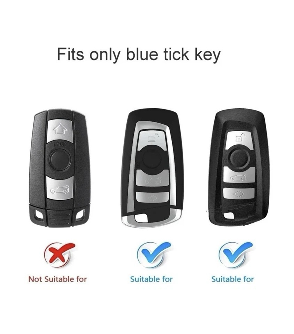 適用寶馬3,5,F系硅膠鑰匙套 4鍵 黑色-紅線-白鎖頭 UA0544