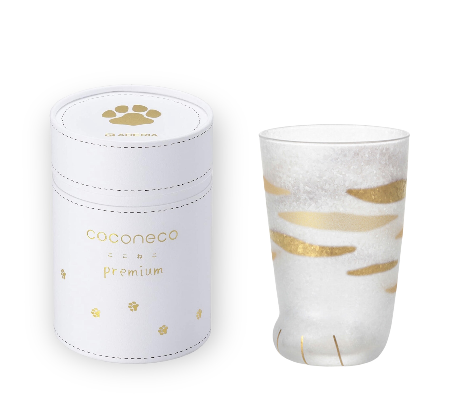 日本製 Aderia 石塚硝子 coconeco premium 金箔貓腳玻璃杯單隻禮品裝 【全三種】- 61195 