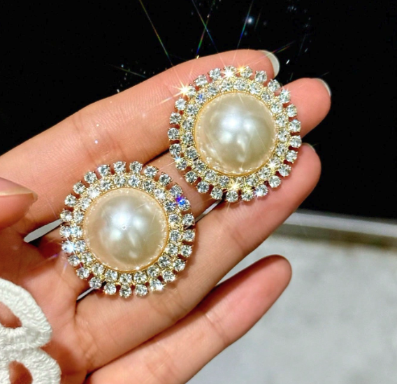 Lustrous Halo Stud Earrings