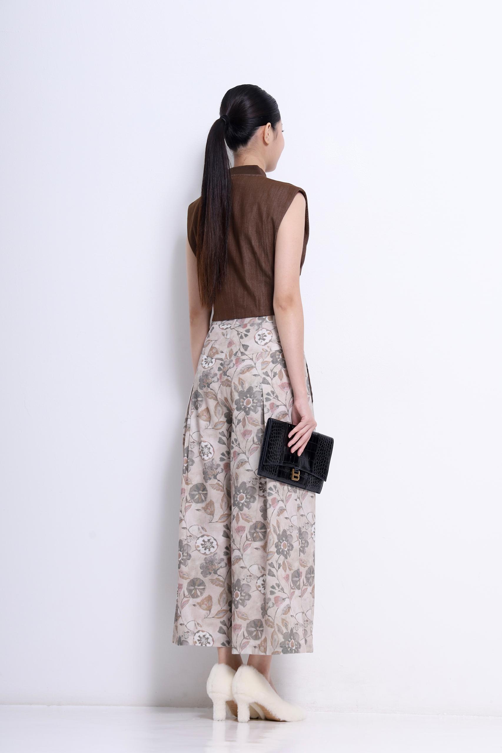 CP1638 VINTAGE FLORAL QULLOTES PANT