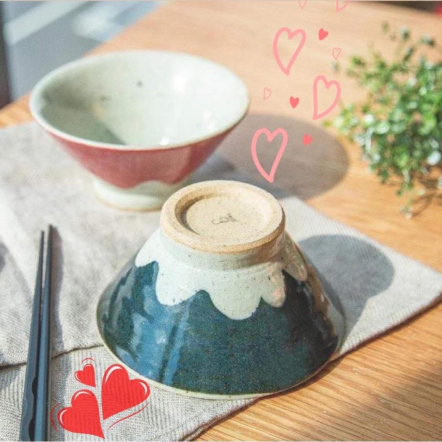 【日本製】美濃燒手工製富士山陶瓷飯碗套裝