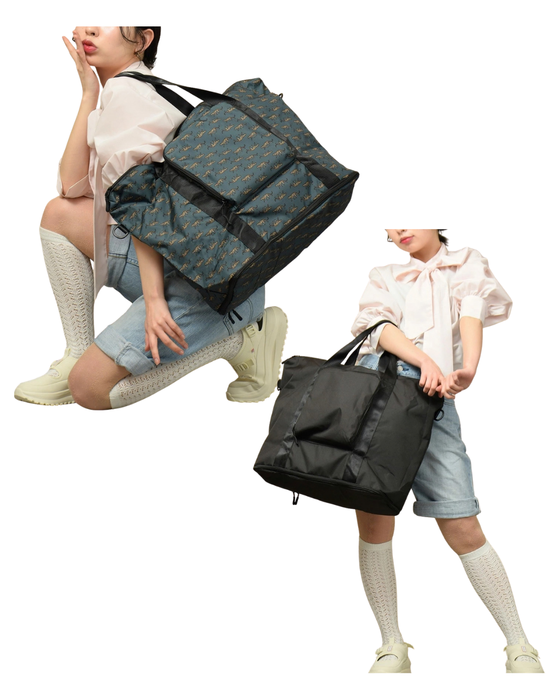 日本代購【 日本直送 Kiu 行李箱專用大容量旅行袋 | Carry-On Tote Bag | Large Packable Tote Bag for Suitcase Handle 33L 】﻿﻿﻿﻿﻿