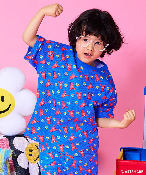 🇯🇵預訂 日本直送🇯🇵Markey’s x Wiggle Wiggle四色圖案滿印華夫格短袖T恤